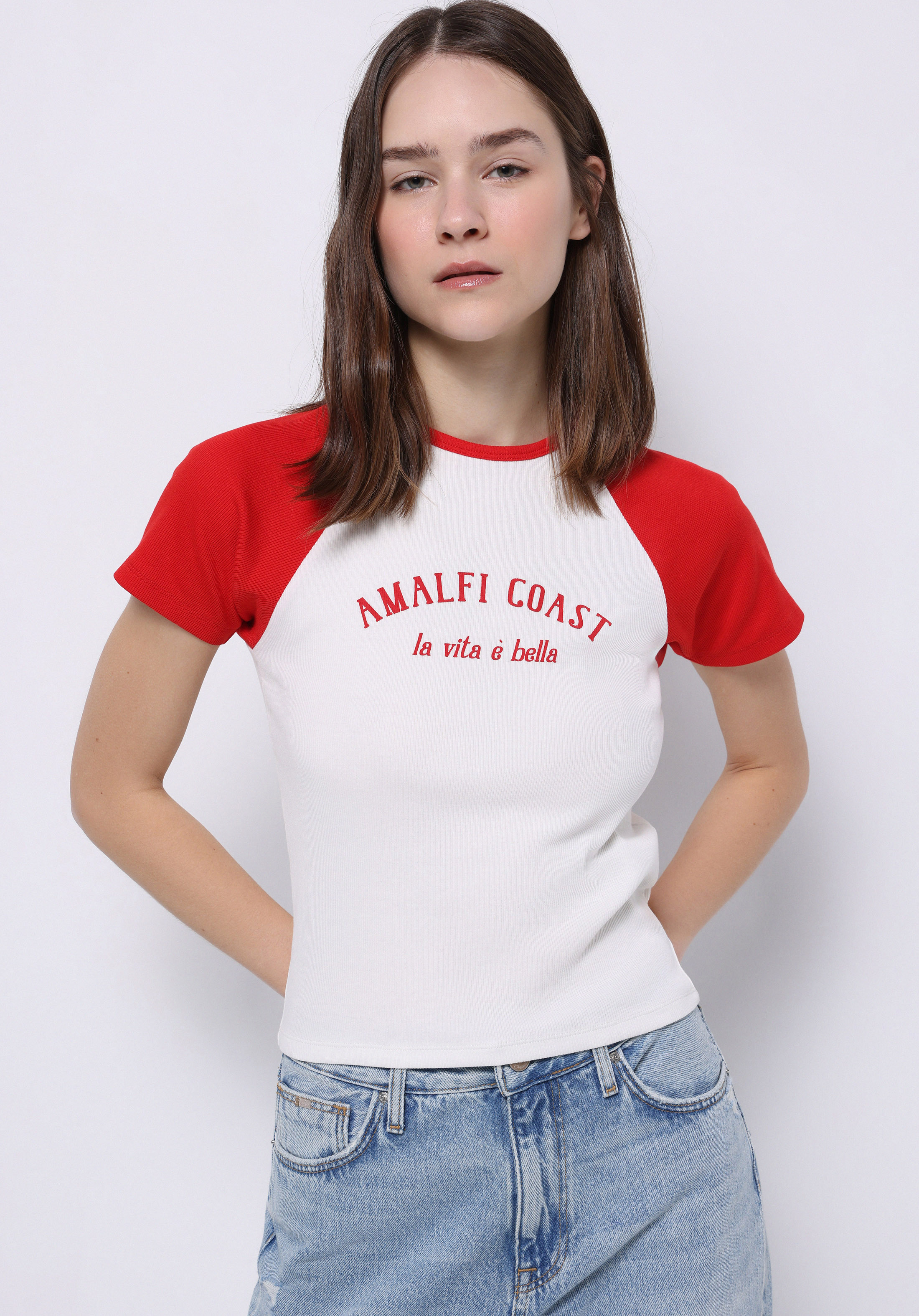 Afișați detalii pentru Tricou Cu Maneca Scurta De Dama Alb Slim Fit  Cl1074327