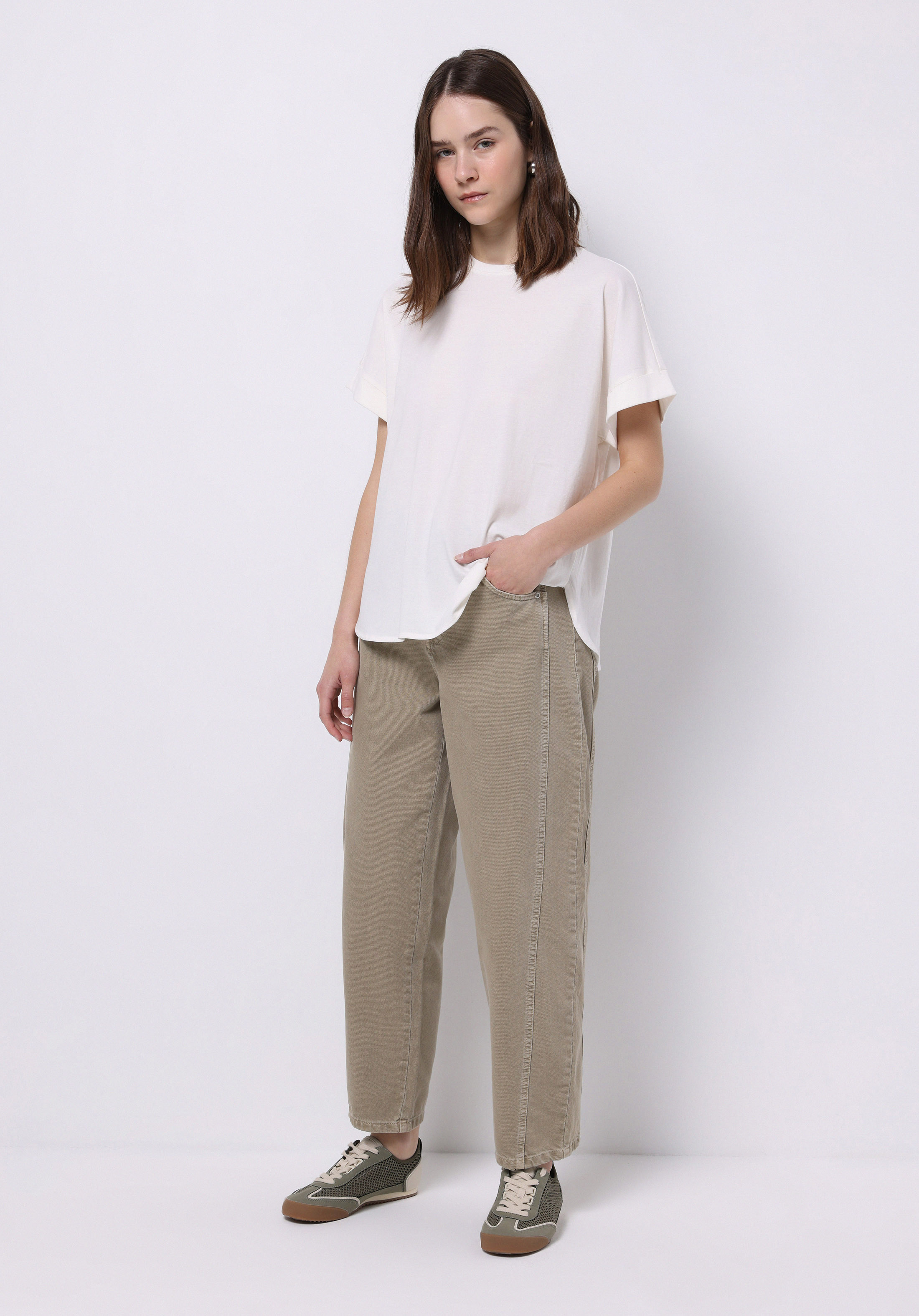 Afișați detalii pentru Tricou Cu Maneca Scurta De Dama Ecru Regular Fit  Cl1074583