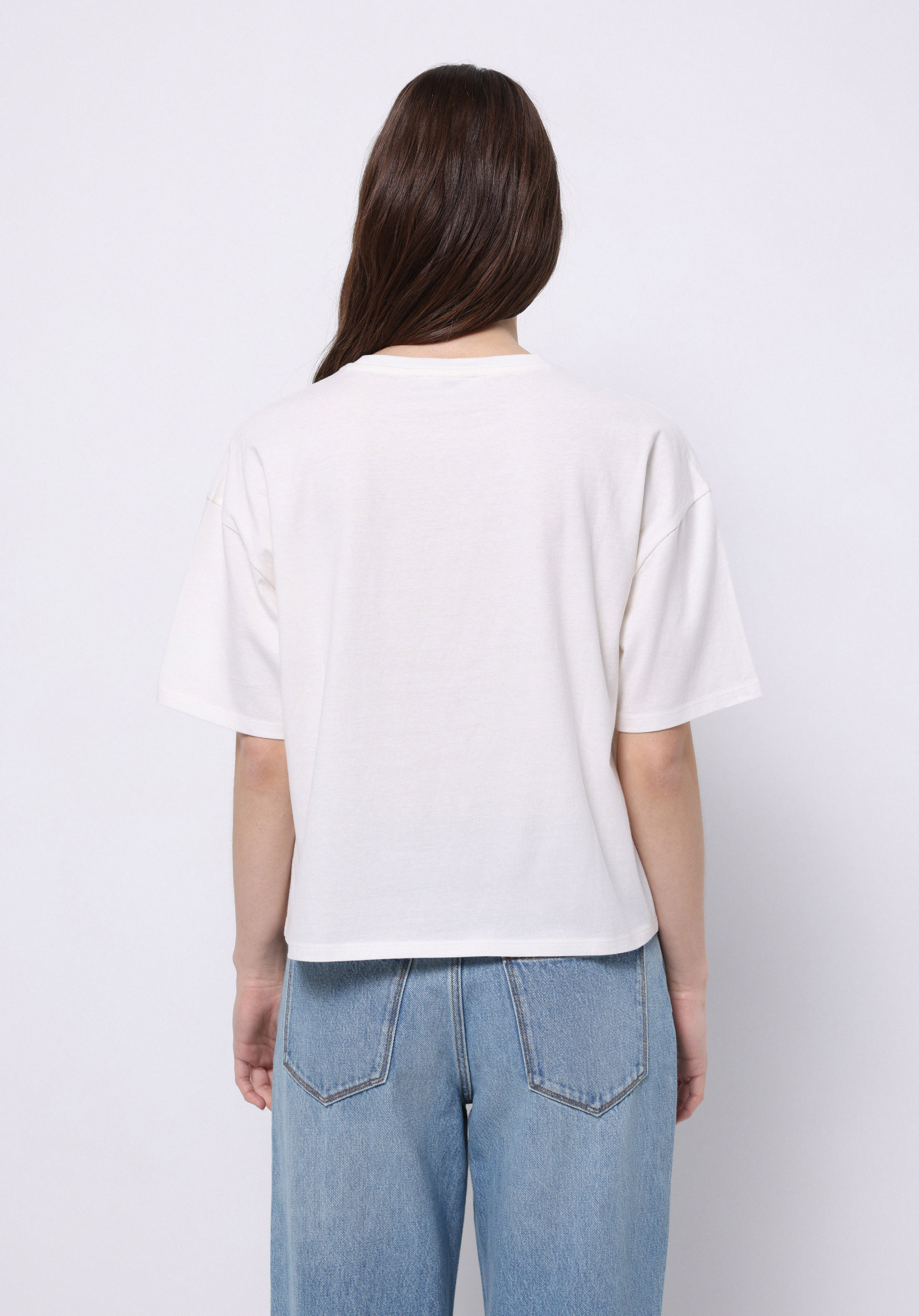 Afișați detalii pentru Tricou Cu Maneca Scurta De Dama Alb Regular Fit  Cl1075038