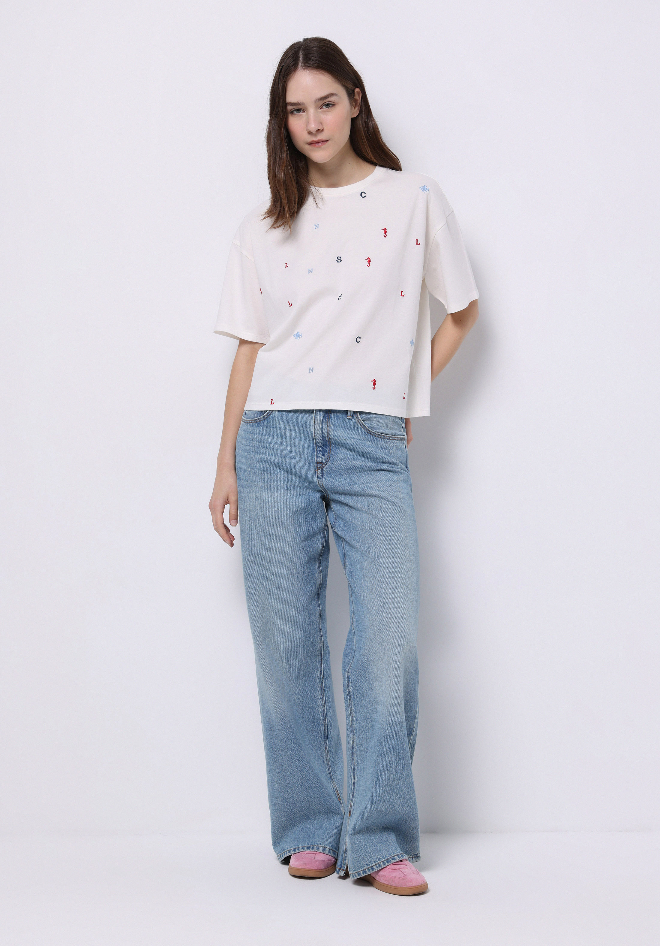 Afișați detalii pentru Tricou Cu Maneca Scurta De Dama Alb Regular Fit  Cl1075038