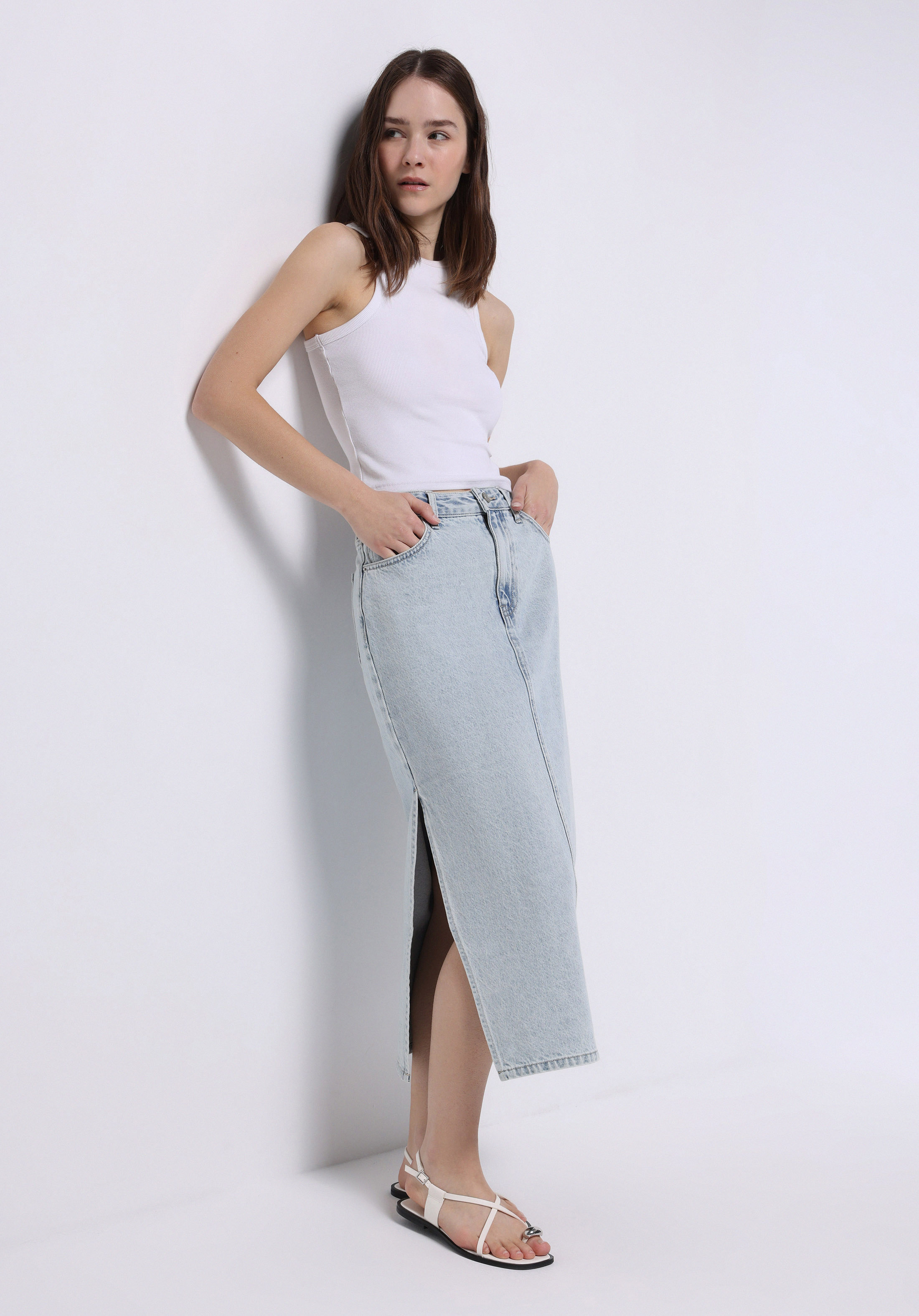 Afișați detalii pentru Fusta De Dama Albastru Slim Fit  Cl1075303