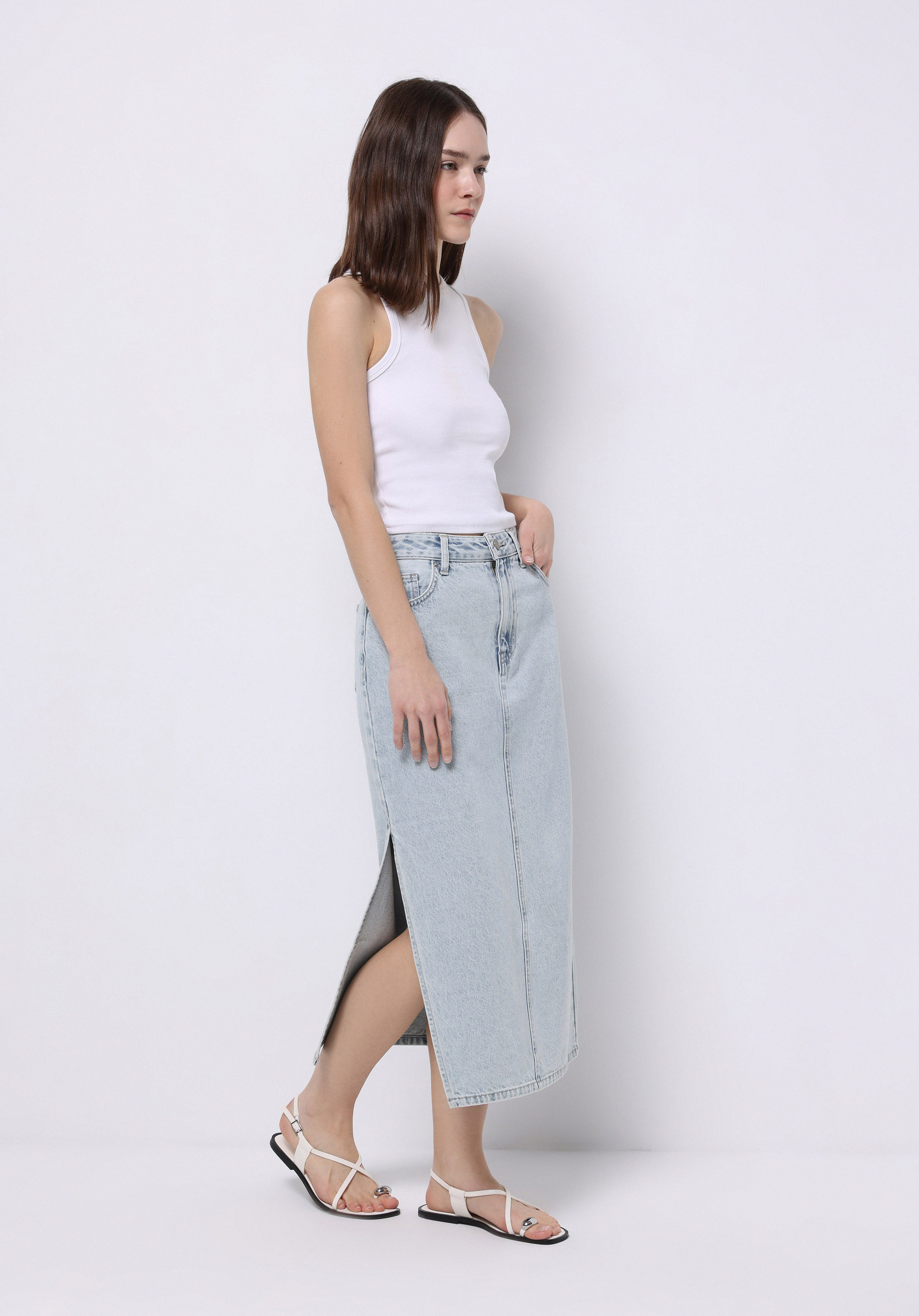 Afișați detalii pentru Fusta De Dama Albastru Slim Fit  Cl1075303