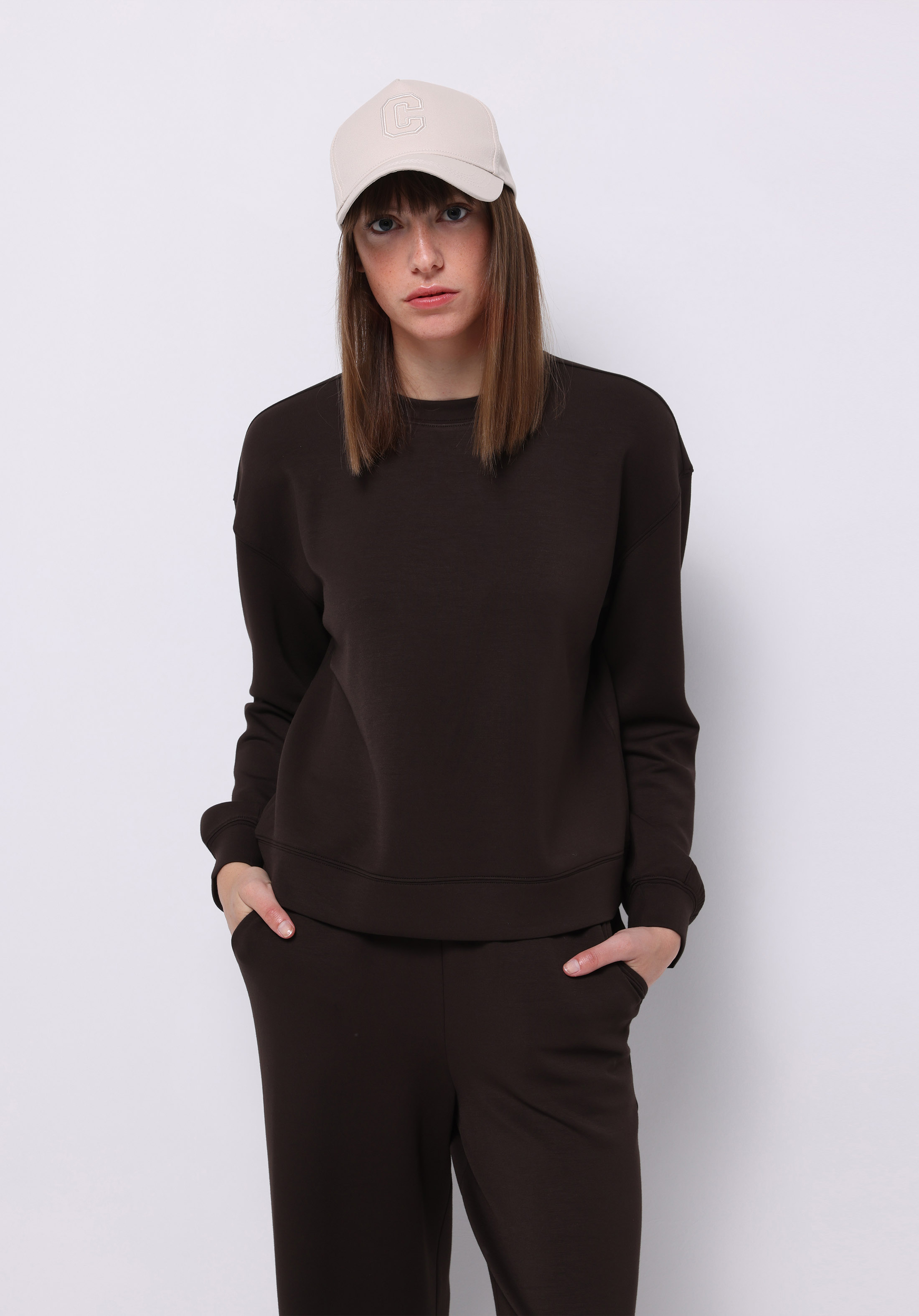 Afișați detalii pentru Hanorac / Bluza De Dama Maro Regular Fit  Cl1075536