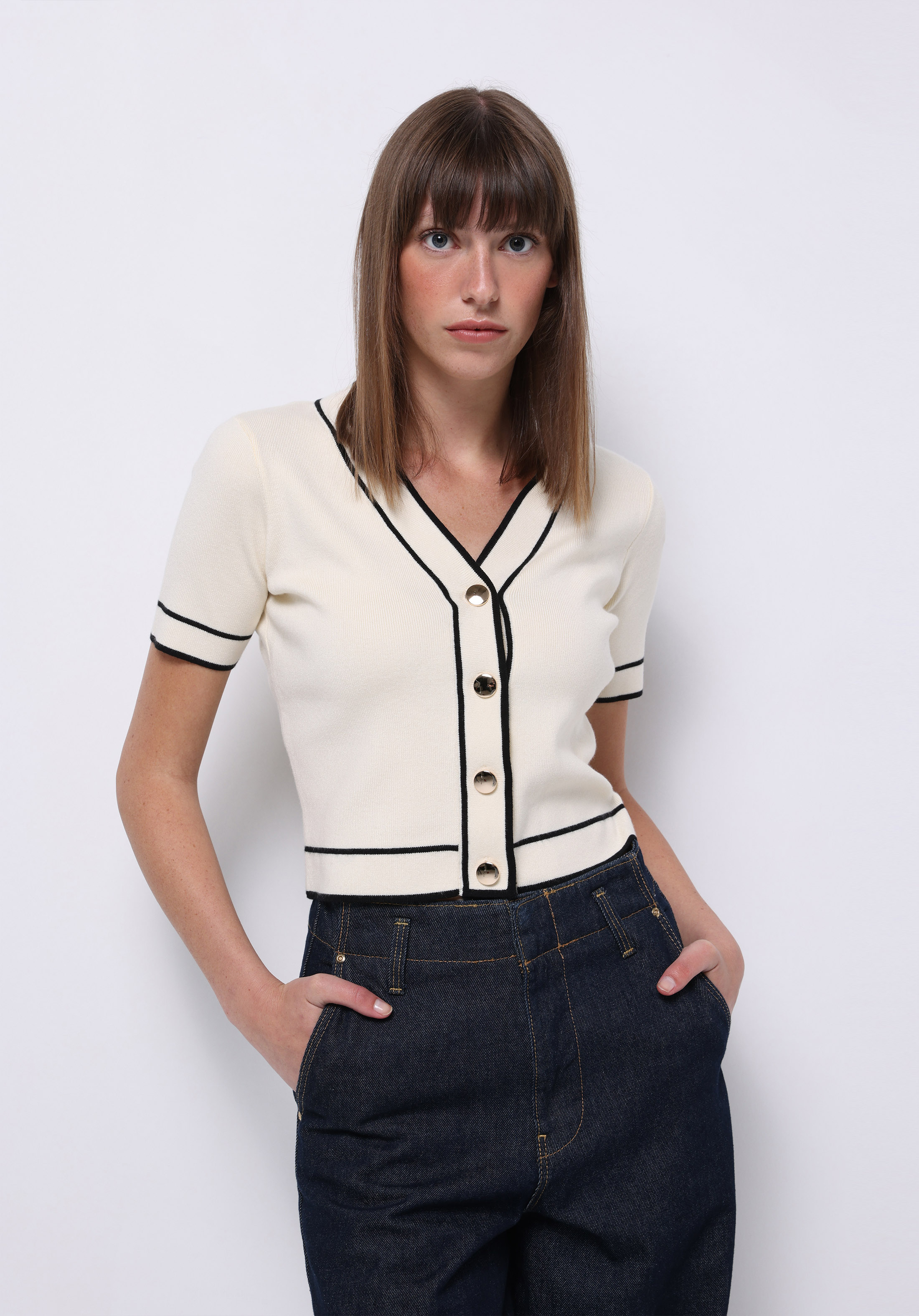 Afișați detalii pentru Cardigan De Dama Ecru Regular Fit  Cl1075703