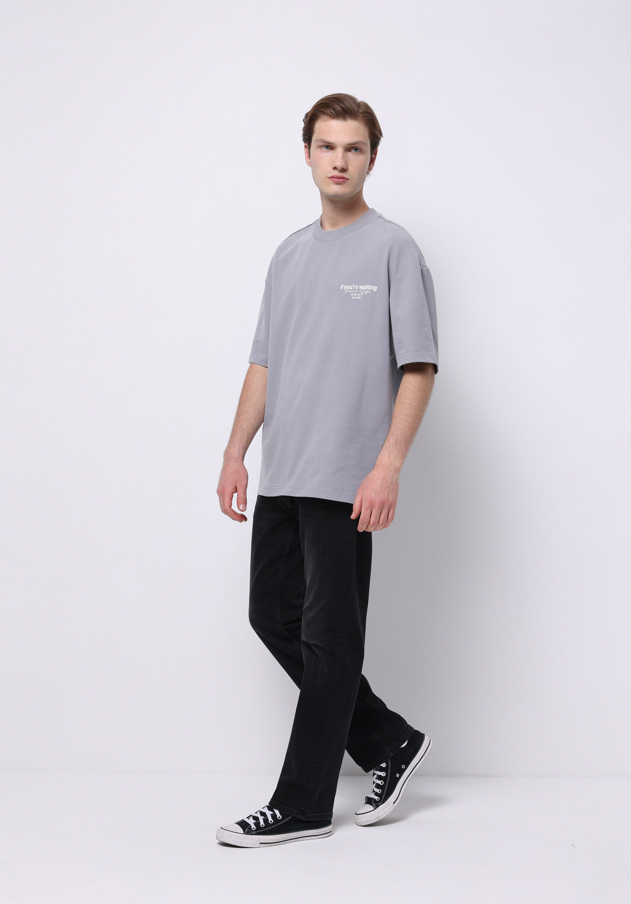 Afișați detalii pentru Tricou Cu Maneca Scurta De Barbati  Oversize Fit  Cl1075385