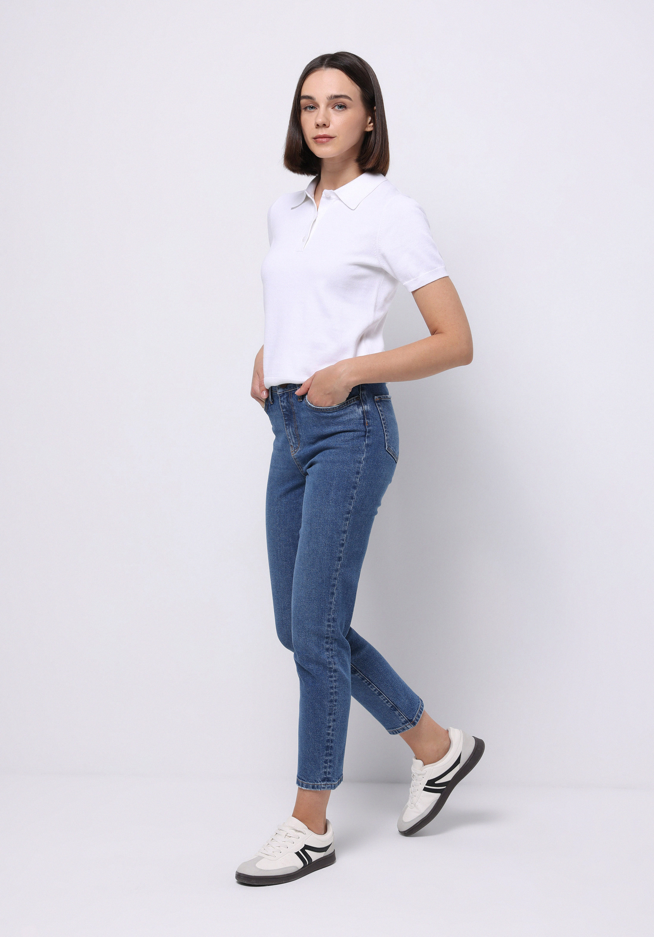 Afișați detalii pentru Pantaloni De Dama Albastru Slim Fit 703 Carla Cl1075957