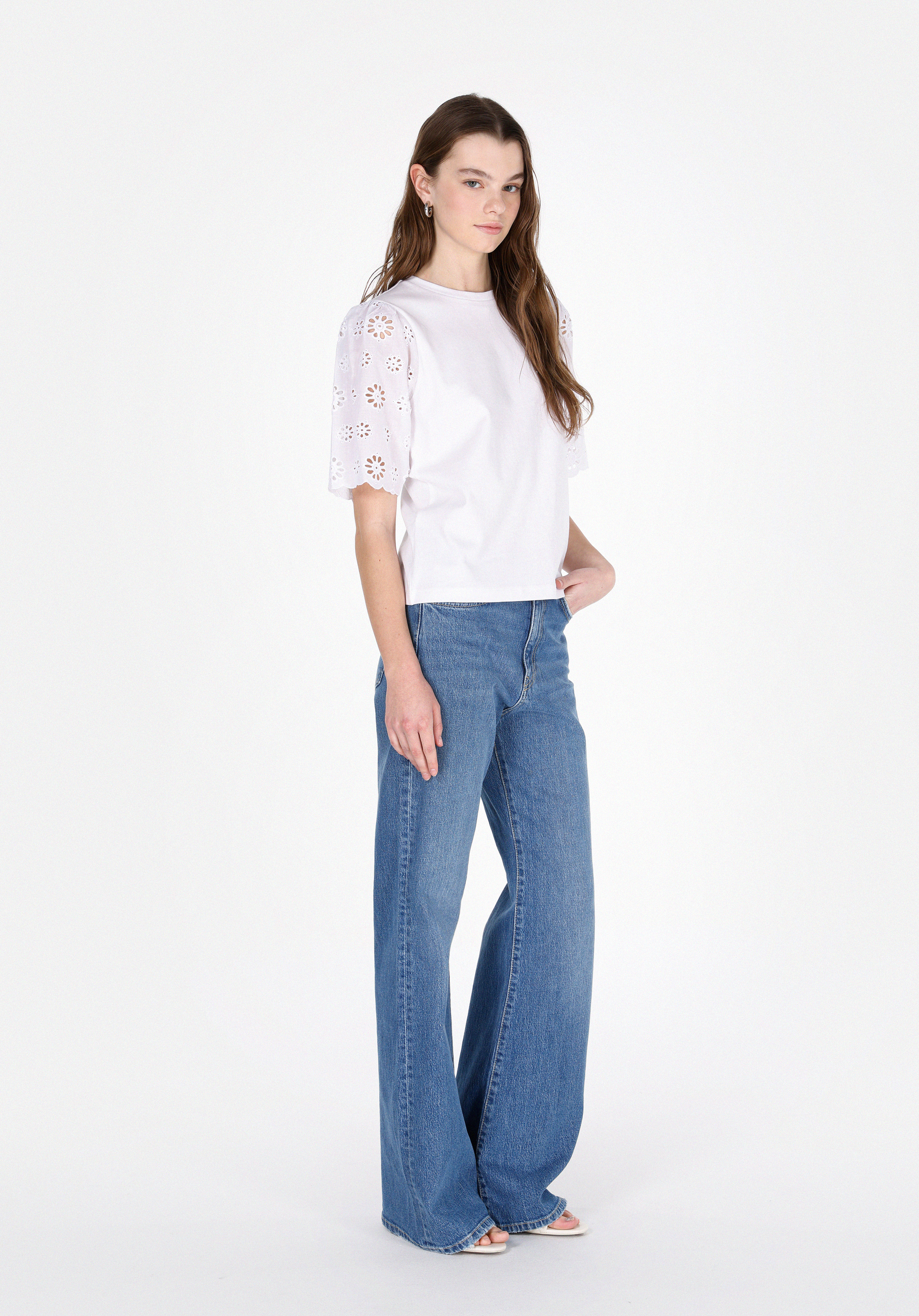 Afișați detalii pentru Bluza Cu Maneca Scurta De Dama Alb Regular Fit  Cl1073350