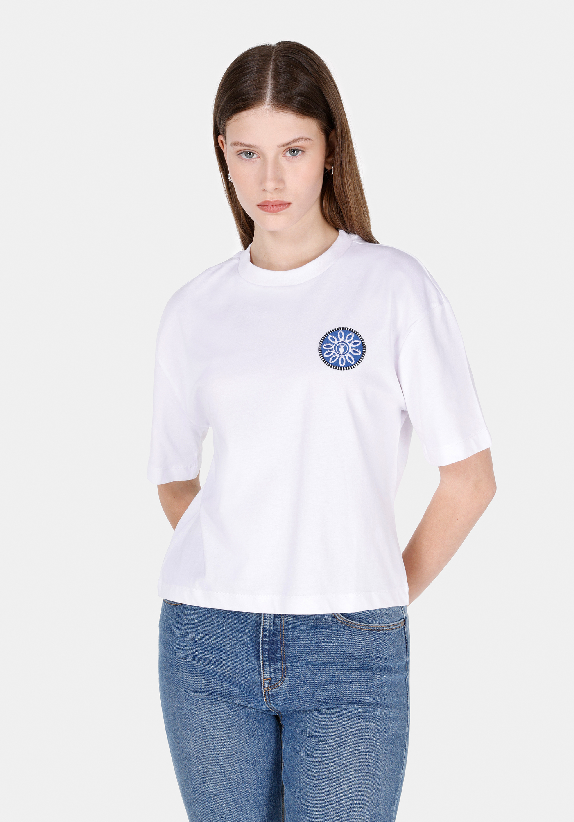 Afișați detalii pentru Tricou Cu Maneca Scurta De Dama Alb Regular Fit  Cl1072193