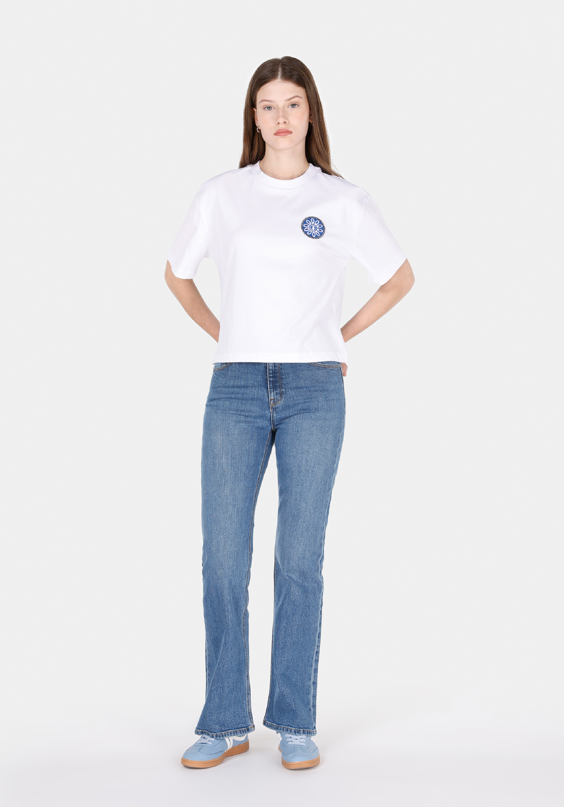 Afișați detalii pentru Tricou Cu Maneca Scurta De Dama Alb Regular Fit  Cl1072193