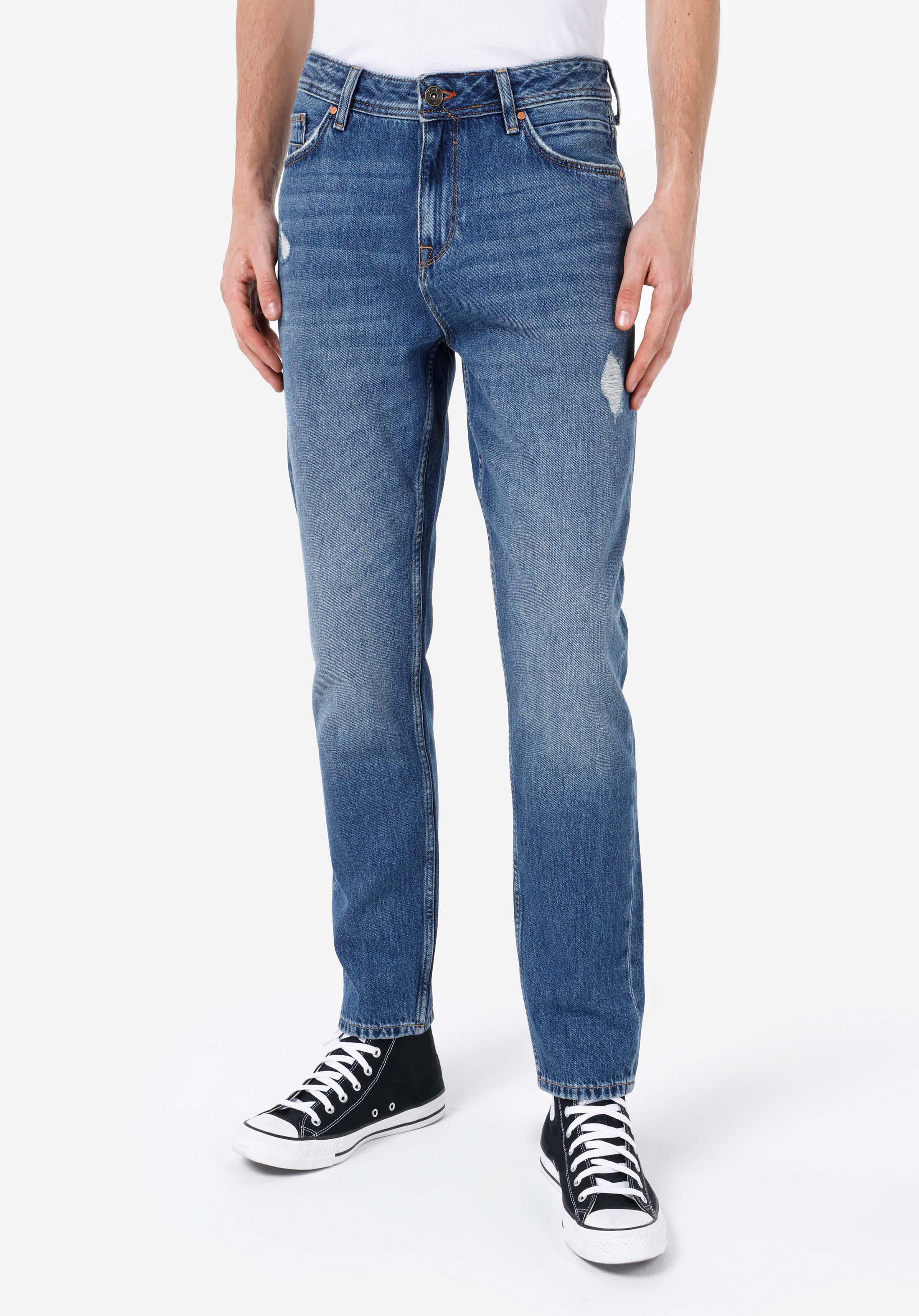 Afișați detalii pentru Regular Fit Mid Waist Slim Leg Blugi İndigo Pentru Bărbați