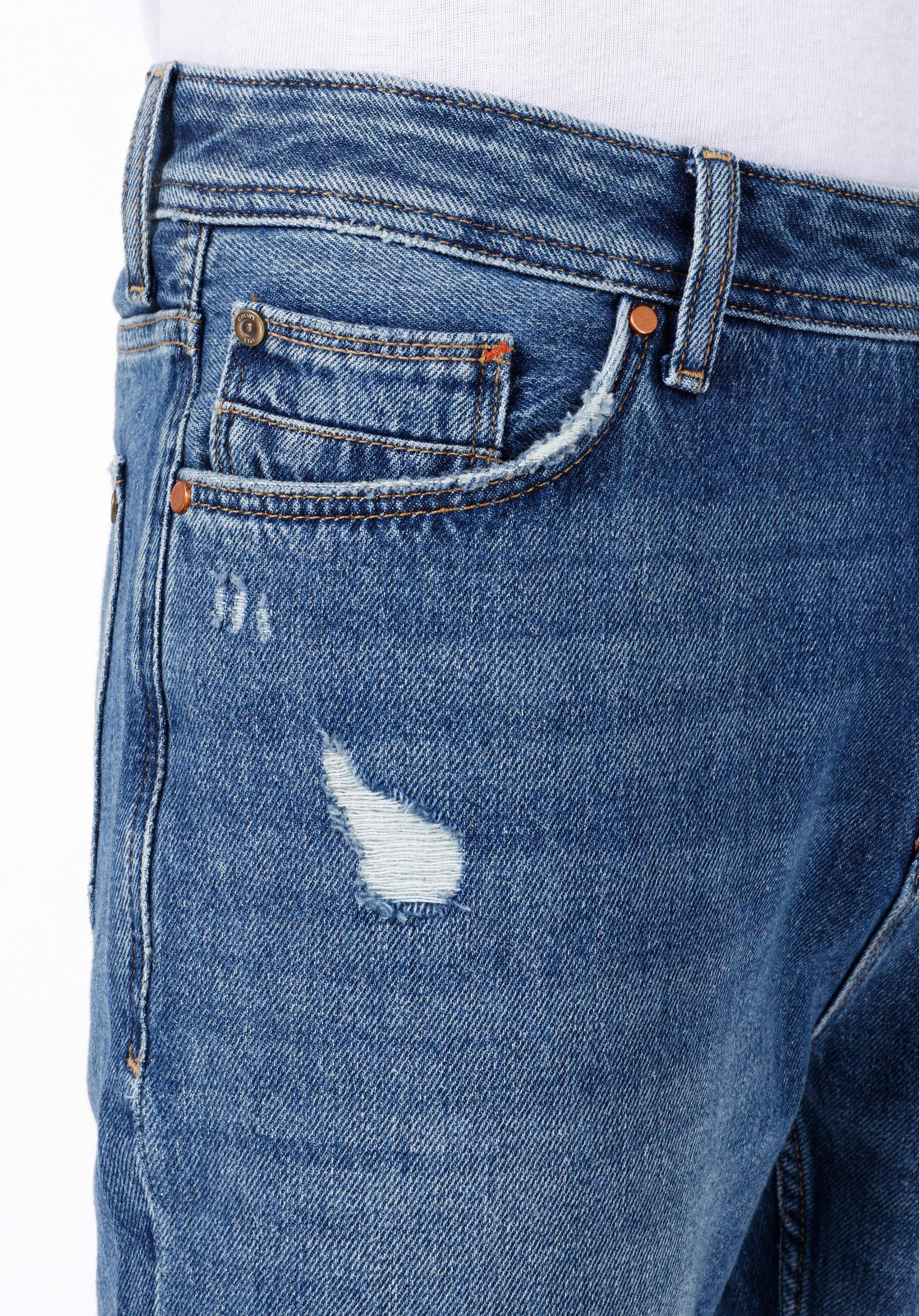 Afișați detalii pentru Regular Fit Mid Waist Slim Leg Blugi İndigo Pentru Bărbați