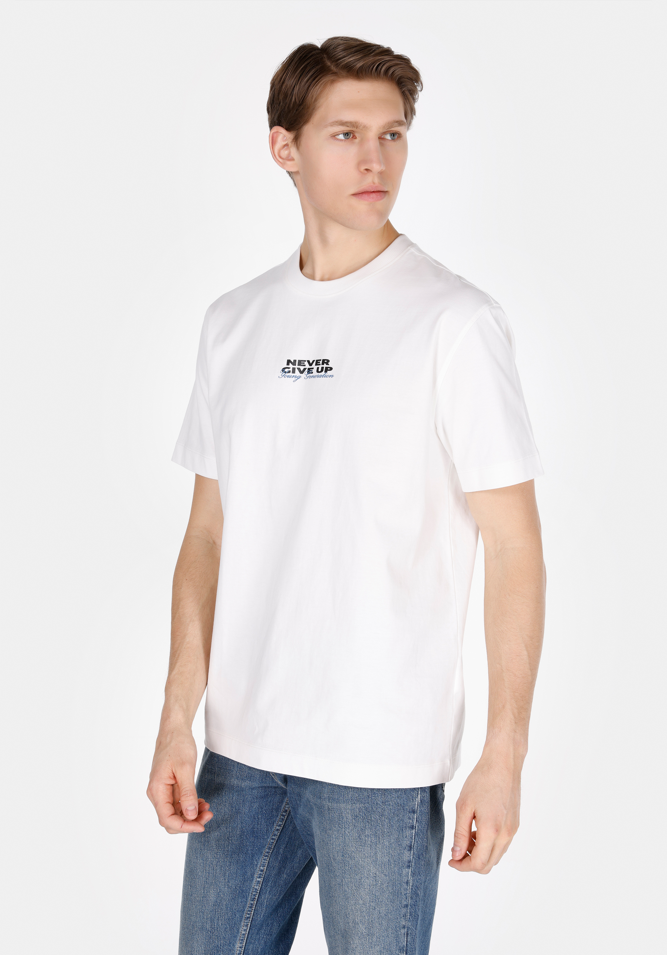 Afișați detalii pentru Tricou Cu Maneca Scurta De Barbati Alb Comfort Fit  Cl1073319