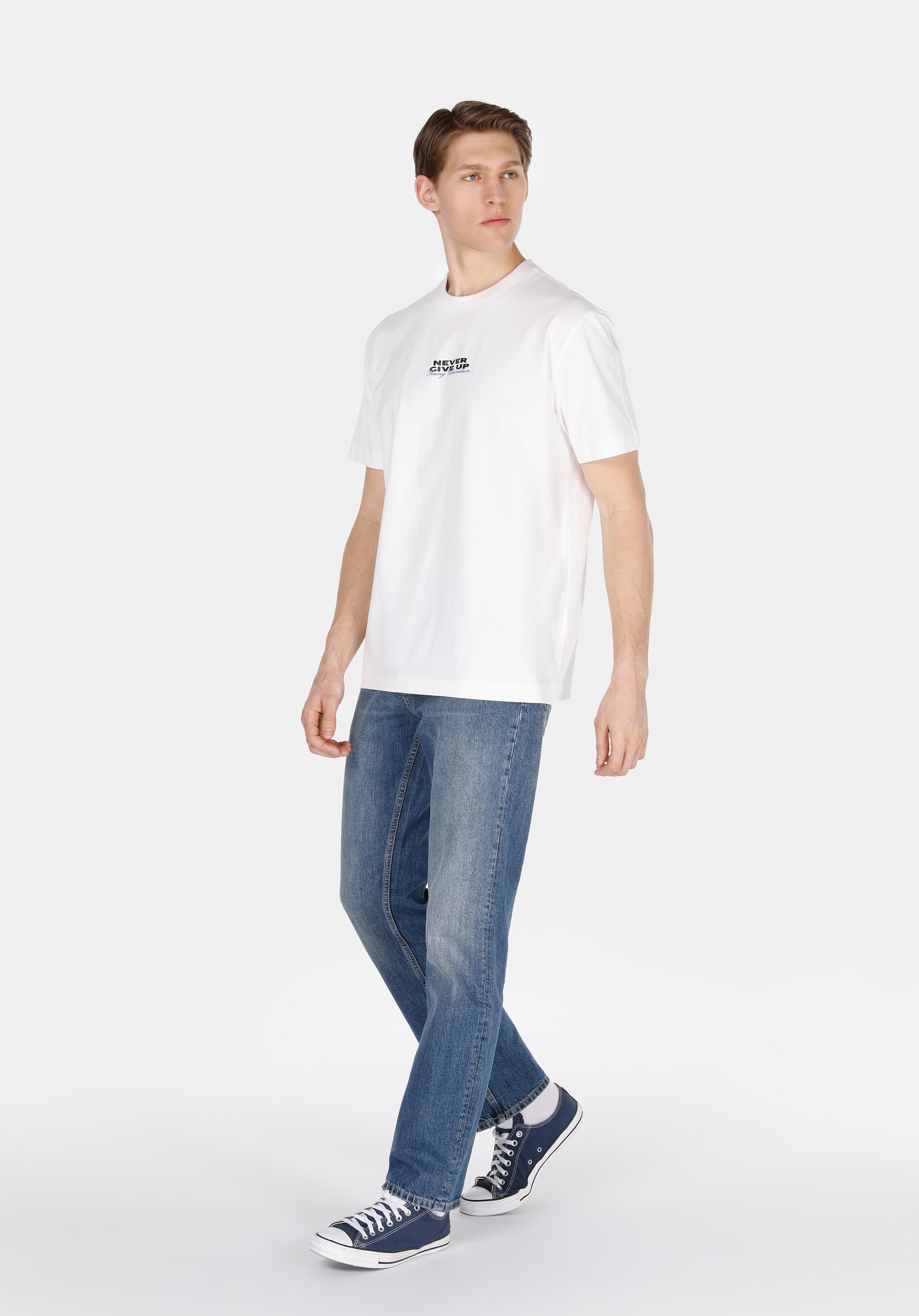 Afișați detalii pentru Tricou Cu Maneca Scurta De Barbati Alb Comfort Fit  Cl1073319