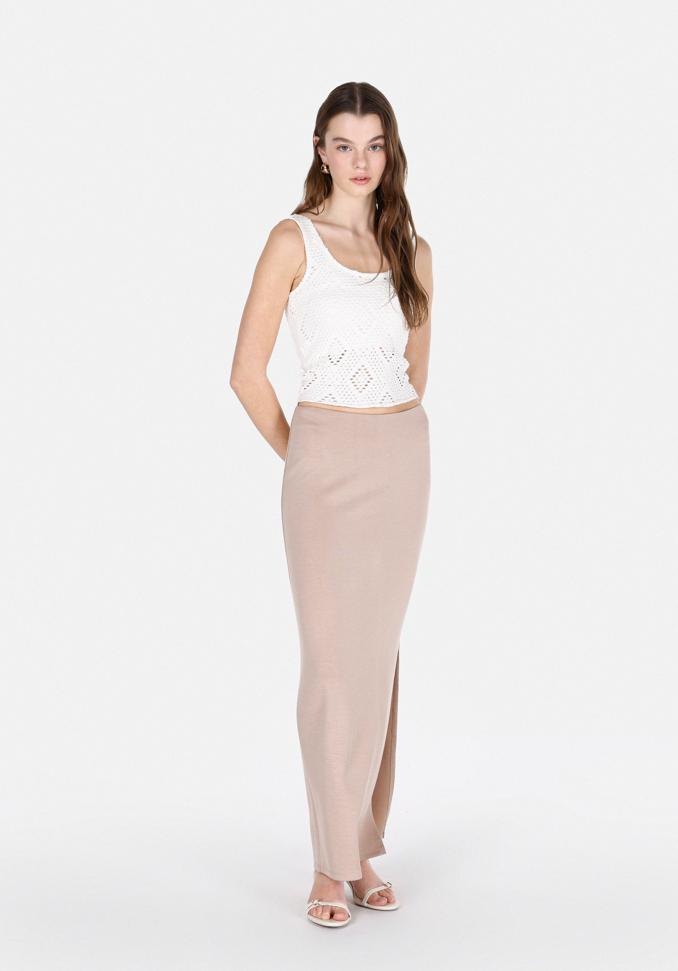 Afișați detalii pentru Pulover Cu Mâneci Scurte De Dama Alb Slim Fit  Cl1074535