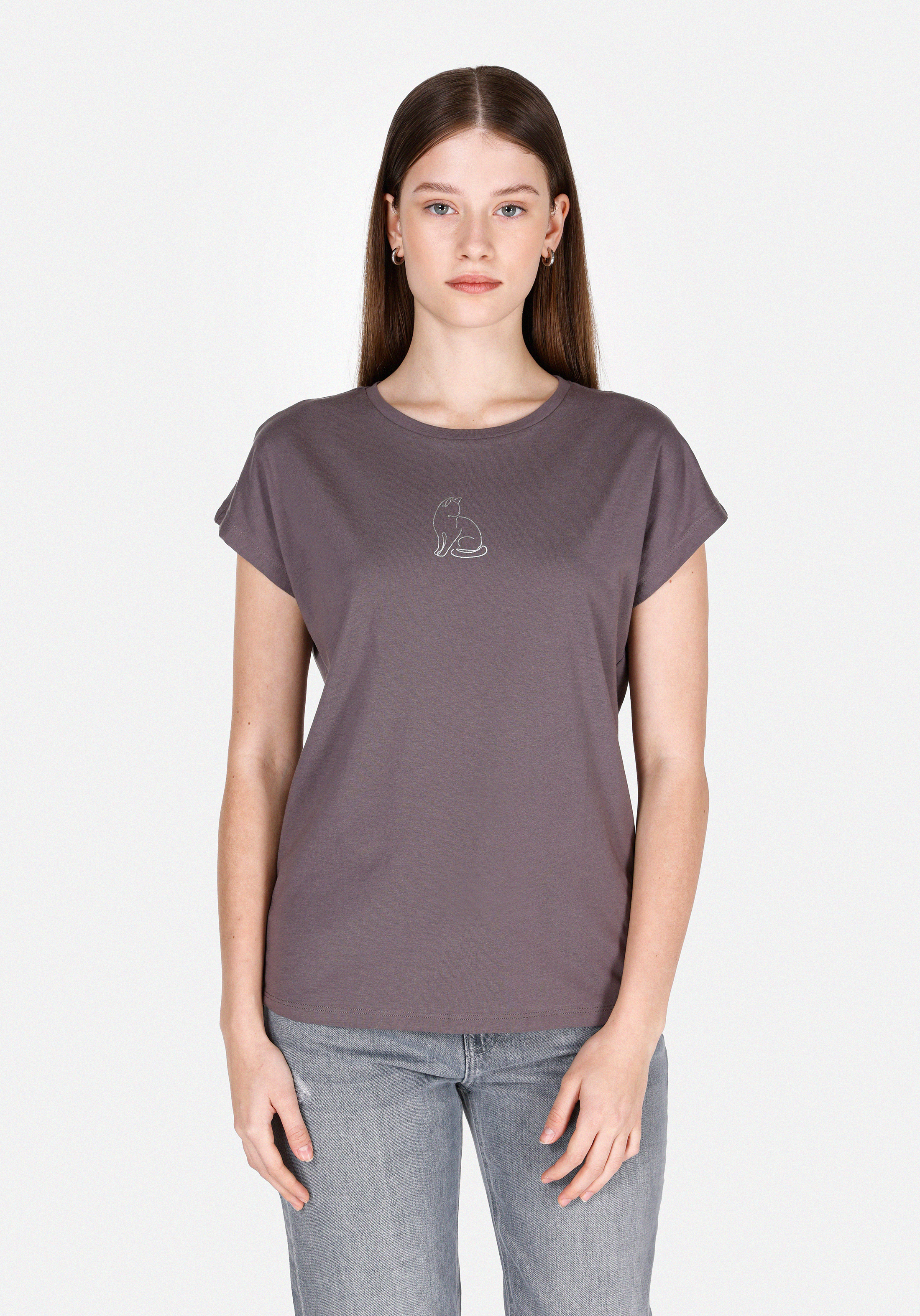 Afișați detalii pentru Tricou Cu Maneca Scurta De Dama Antracit Regular Fit  Cl1073451