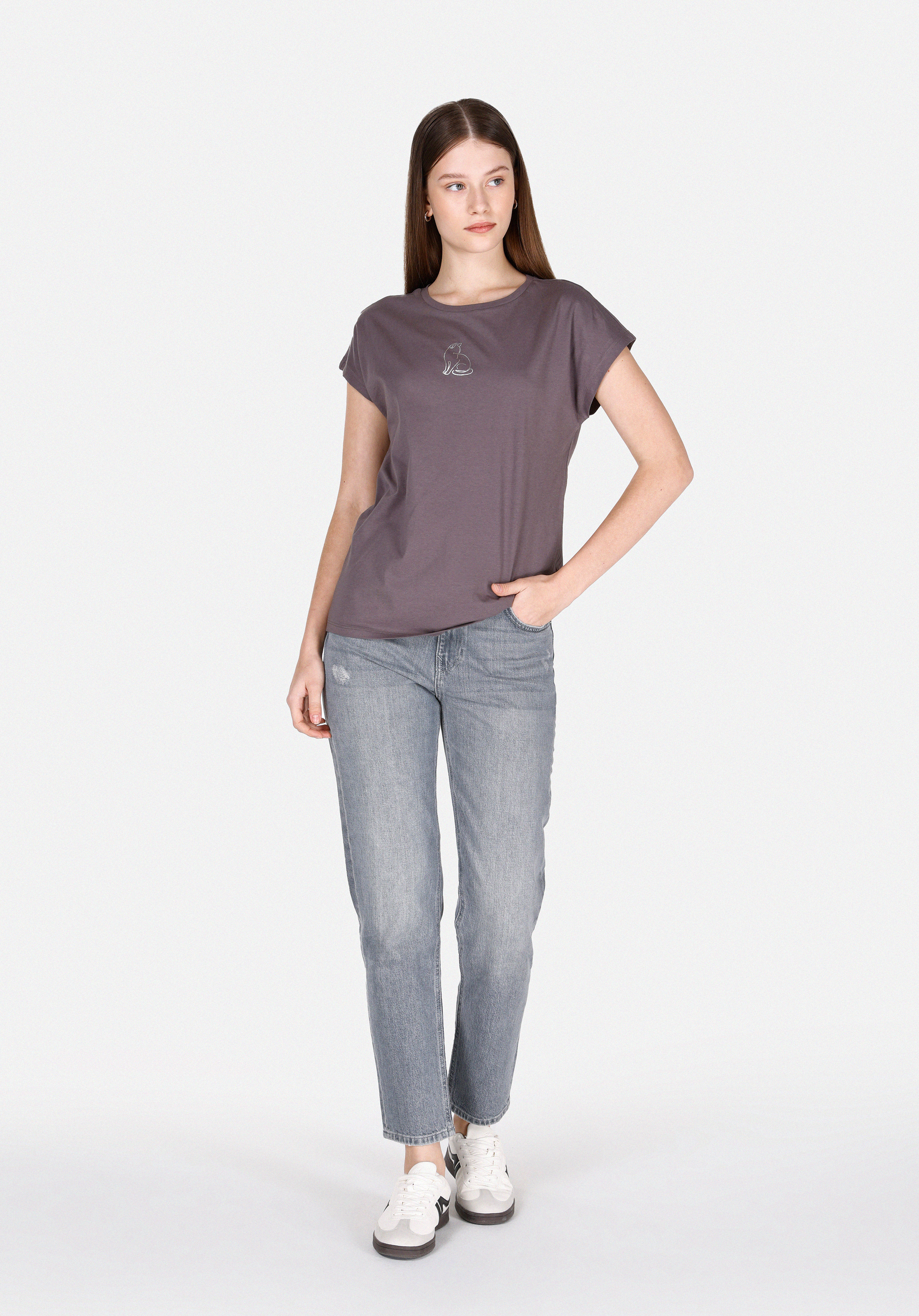 Afișați detalii pentru Tricou Cu Maneca Scurta De Dama Antracit Regular Fit  Cl1073451