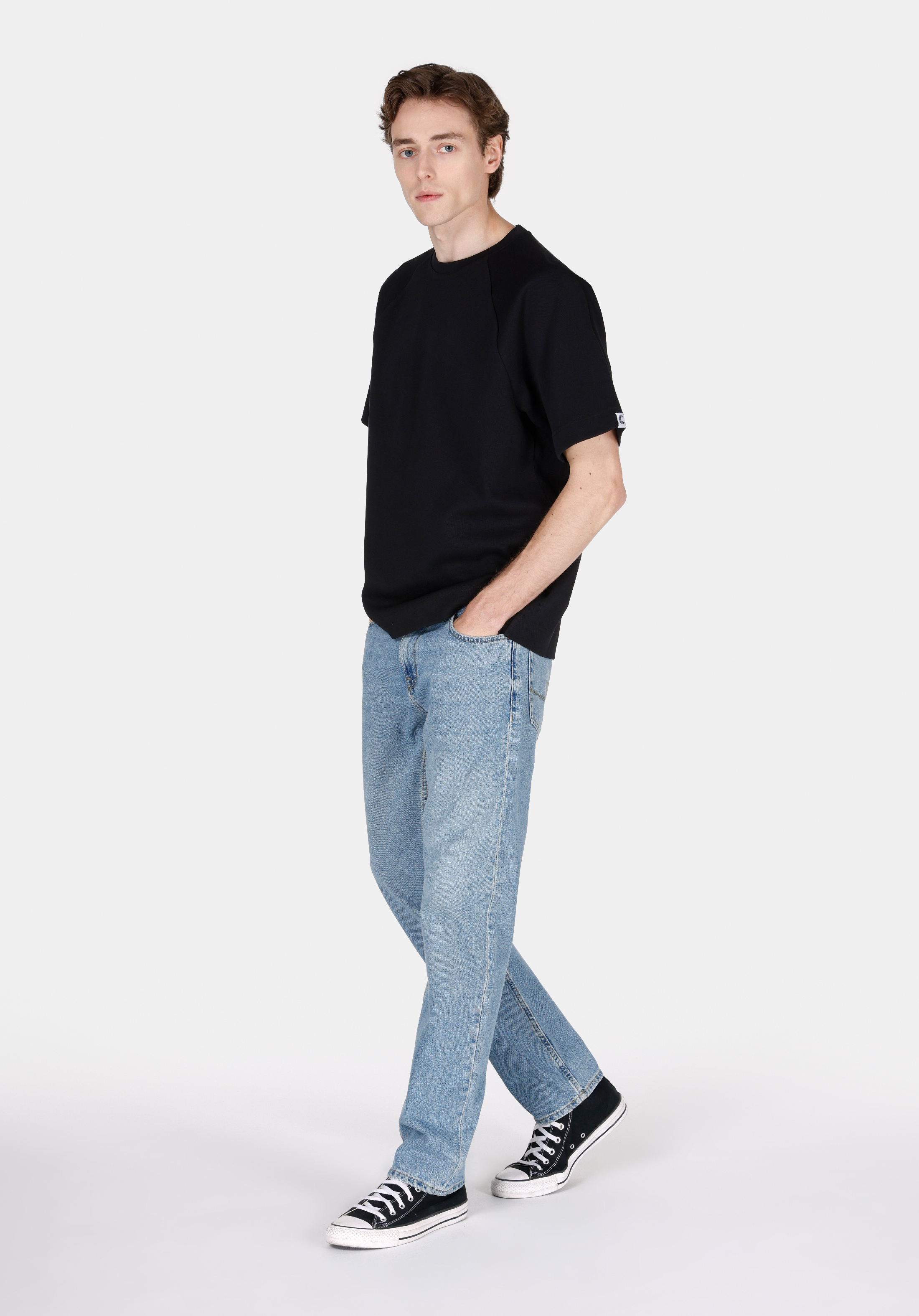 Afișați detalii pentru Regular Fit Talie Medie Picior Drept Blugi Din Denim Pentru Bărbați