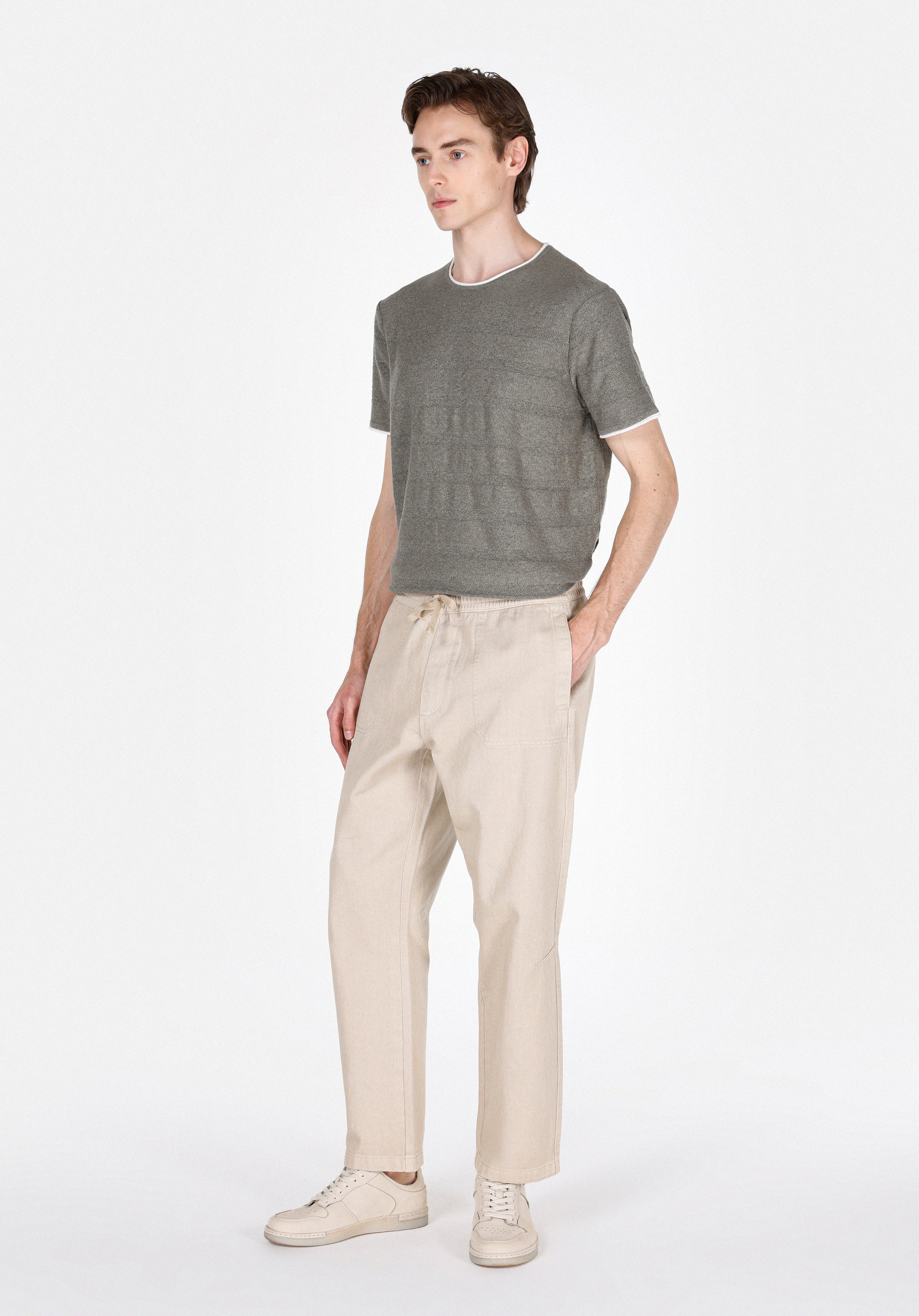 Afișați detalii pentru Pantaloni De Barbati Bej Relaxed Fit  Cl1073993