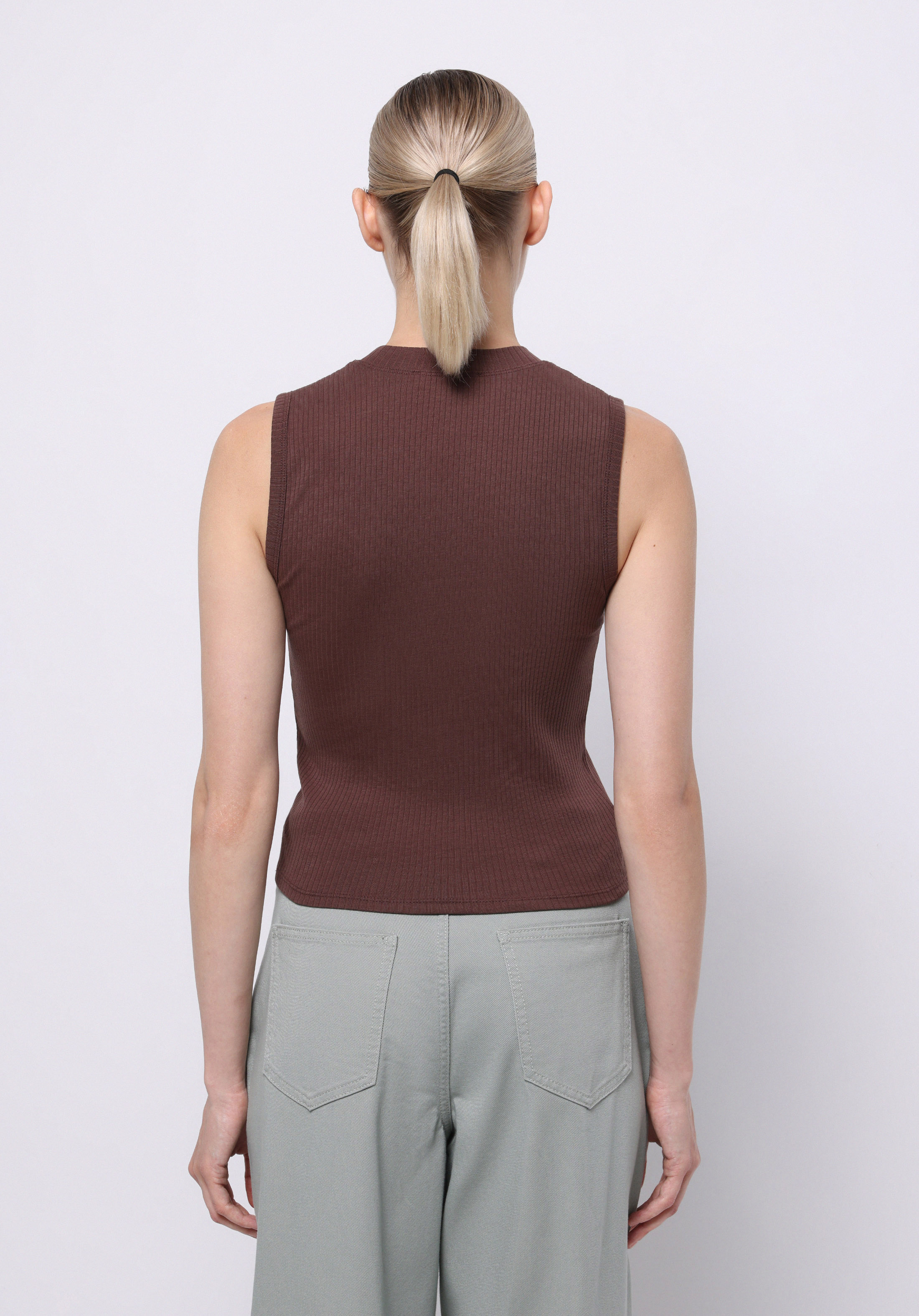 Afișați detalii pentru Pulover Cu Mâneci Scurte De Dama Maro Slim Fit  Cl1070207