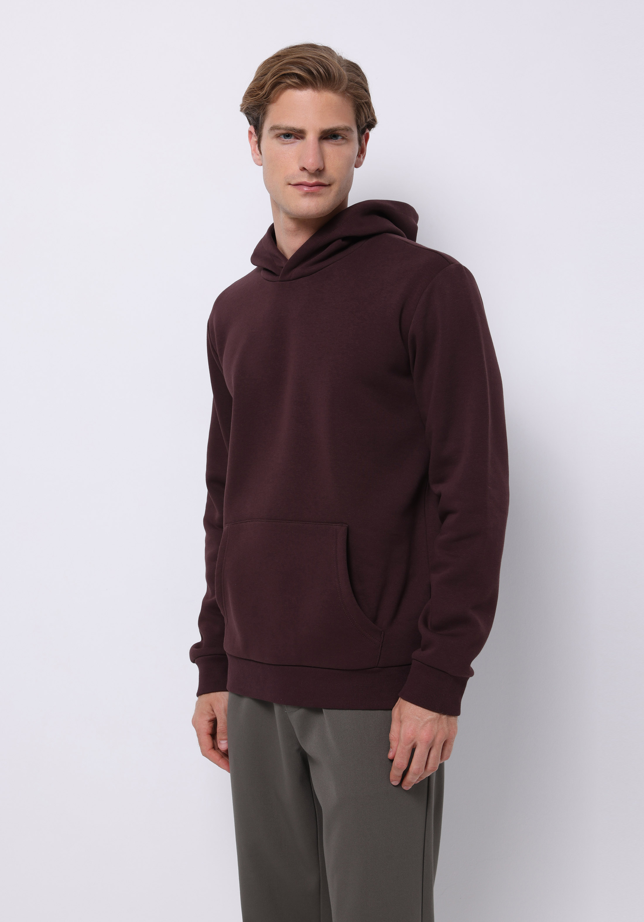 Afișați detalii pentru Hanorac / Bluza De Barbati Bordo Regular Fit  Cl1076340