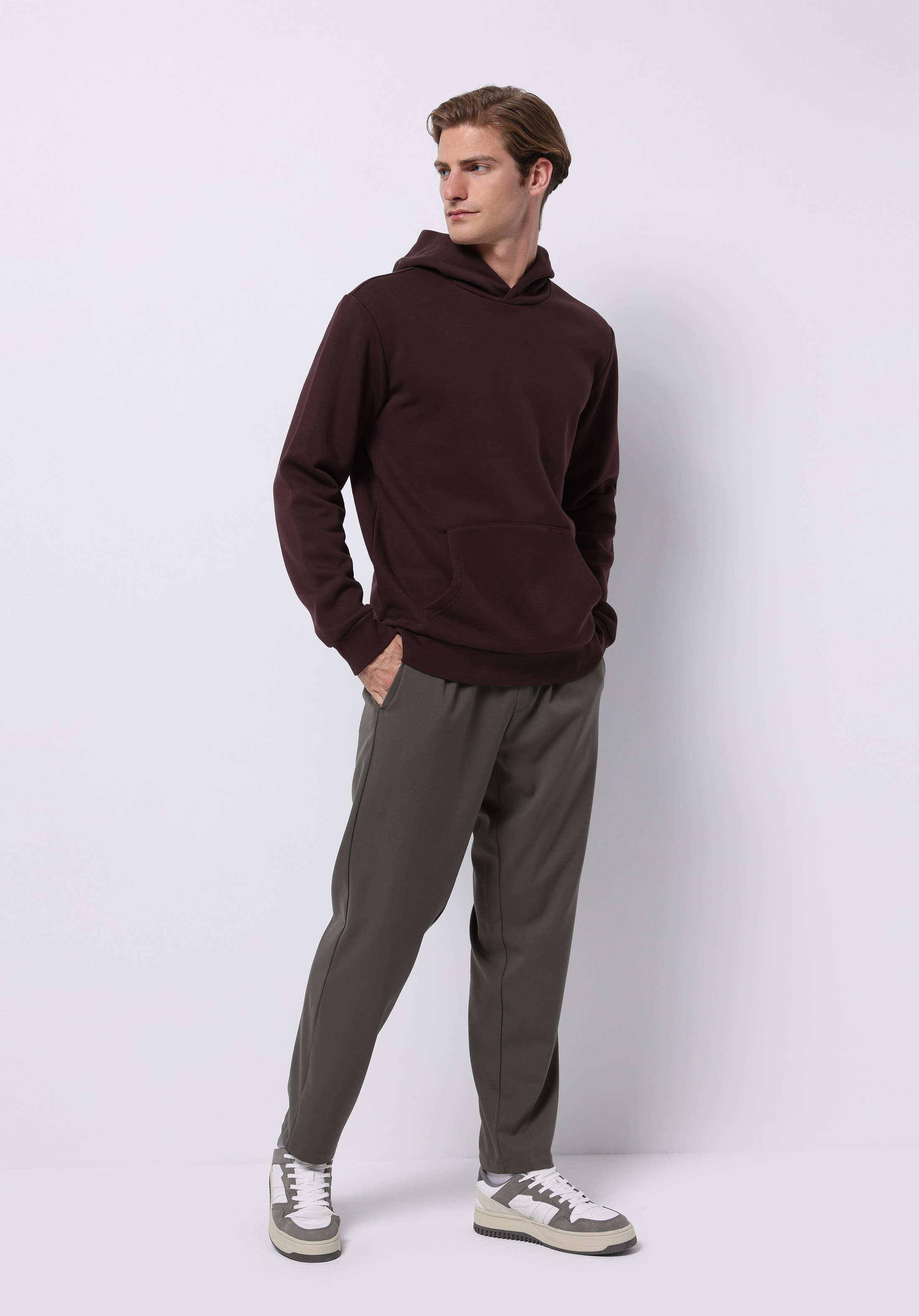 Afișați detalii pentru Hanorac / Bluza De Barbati Bordo Regular Fit  Cl1076340