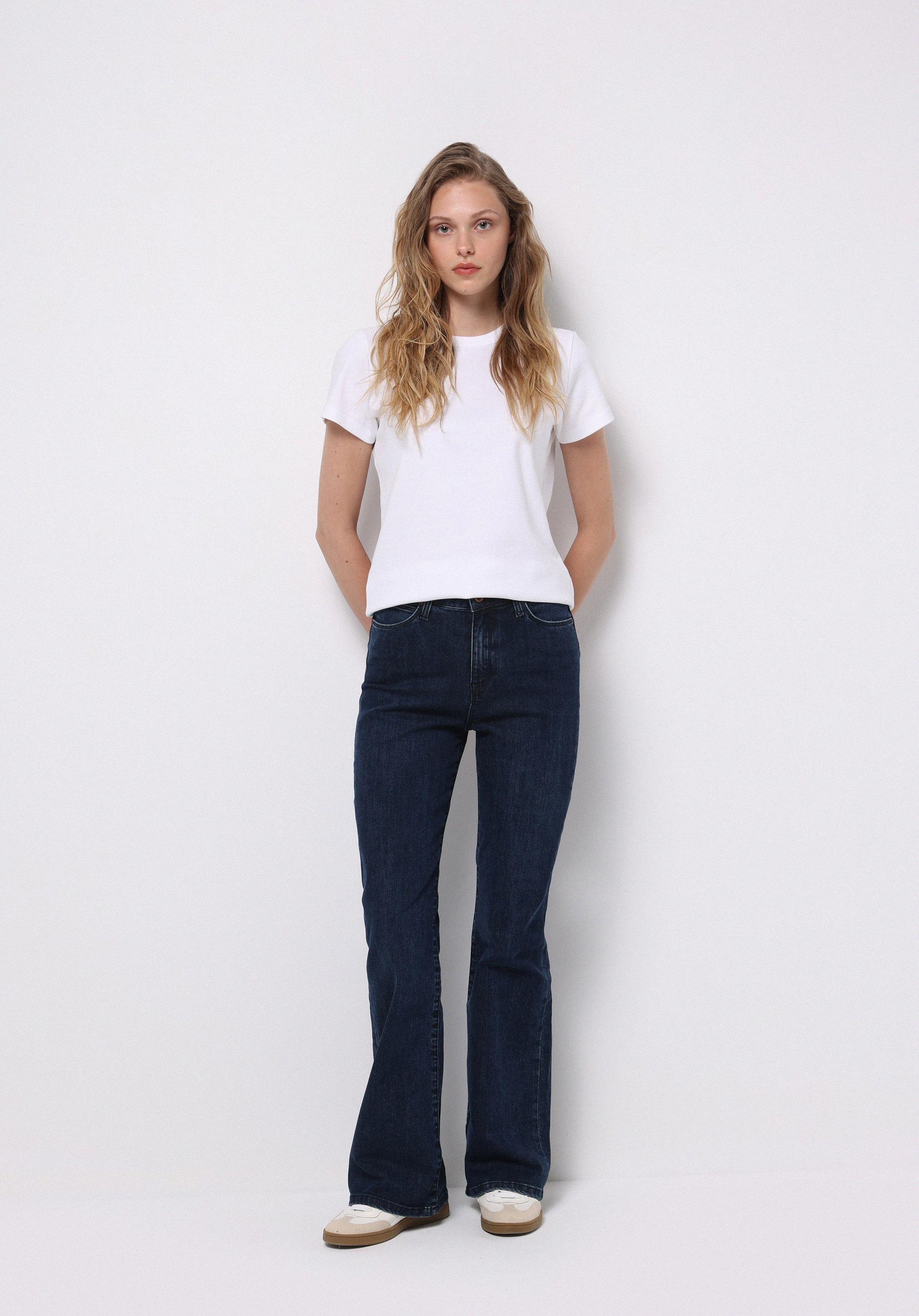Afișați detalii pentru Pantaloni De Dama Albastru Marin Regular Fit 791 Monica Cl1076743