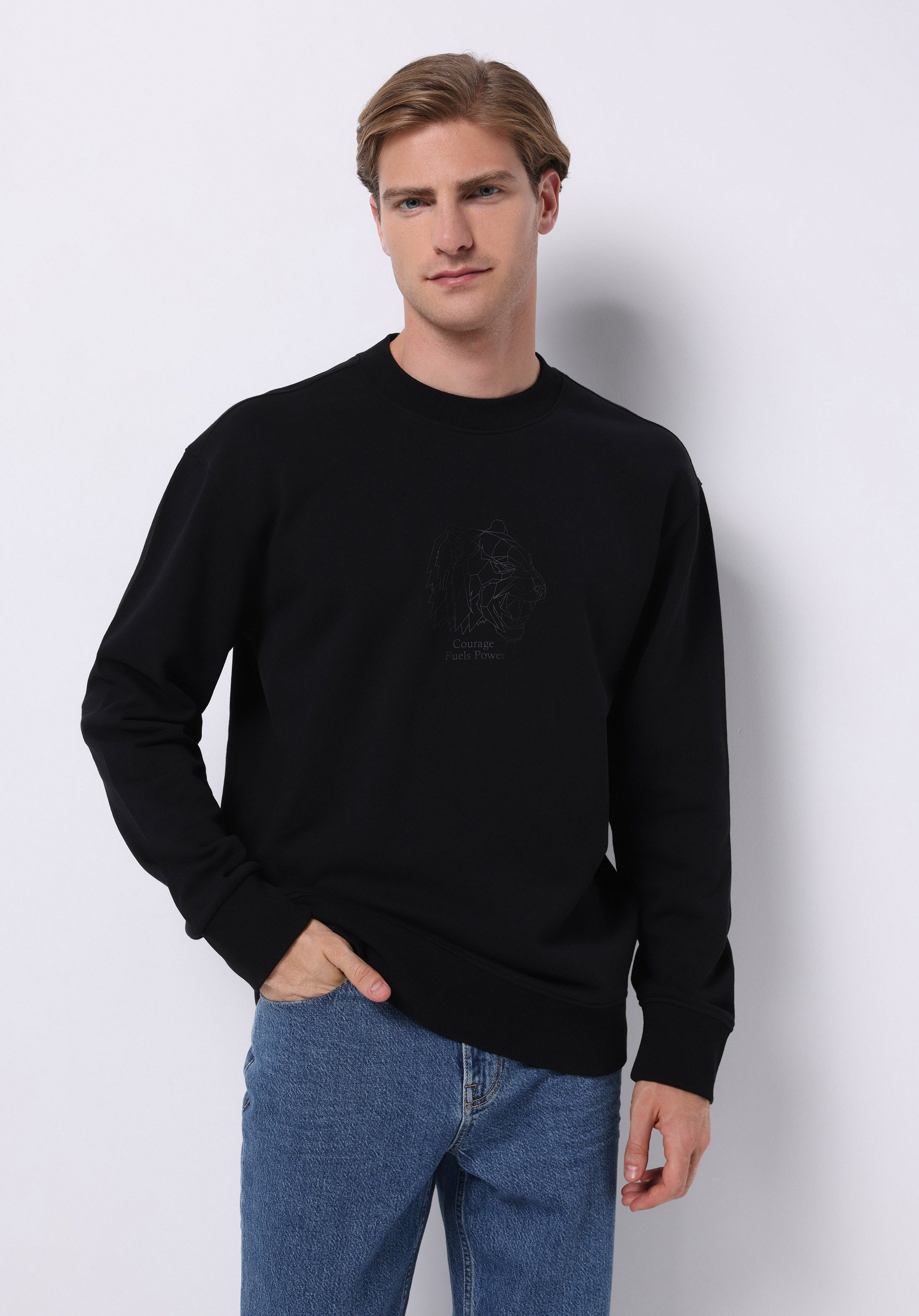 Afișați detalii pentru Hanorac / Bluza De Barbati Negru Comfort Fit  Cl1075757