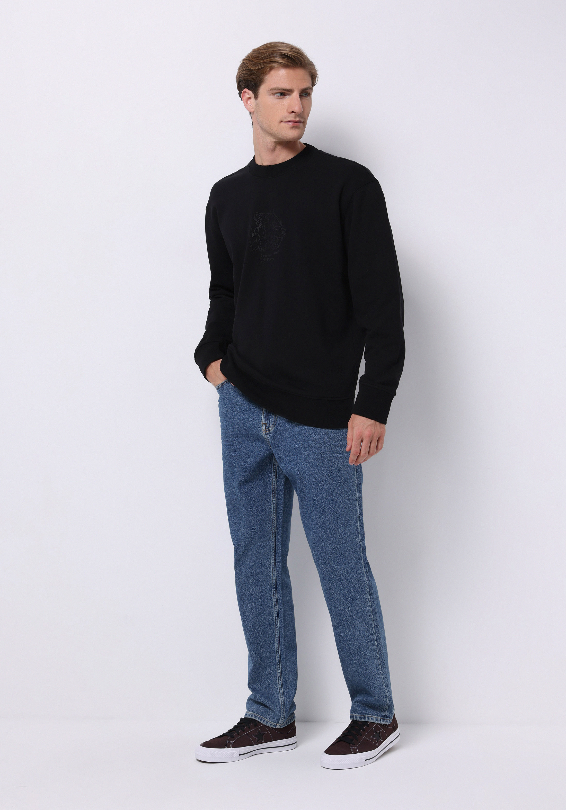 Afișați detalii pentru Hanorac / Bluza De Barbati Negru Comfort Fit  Cl1075757