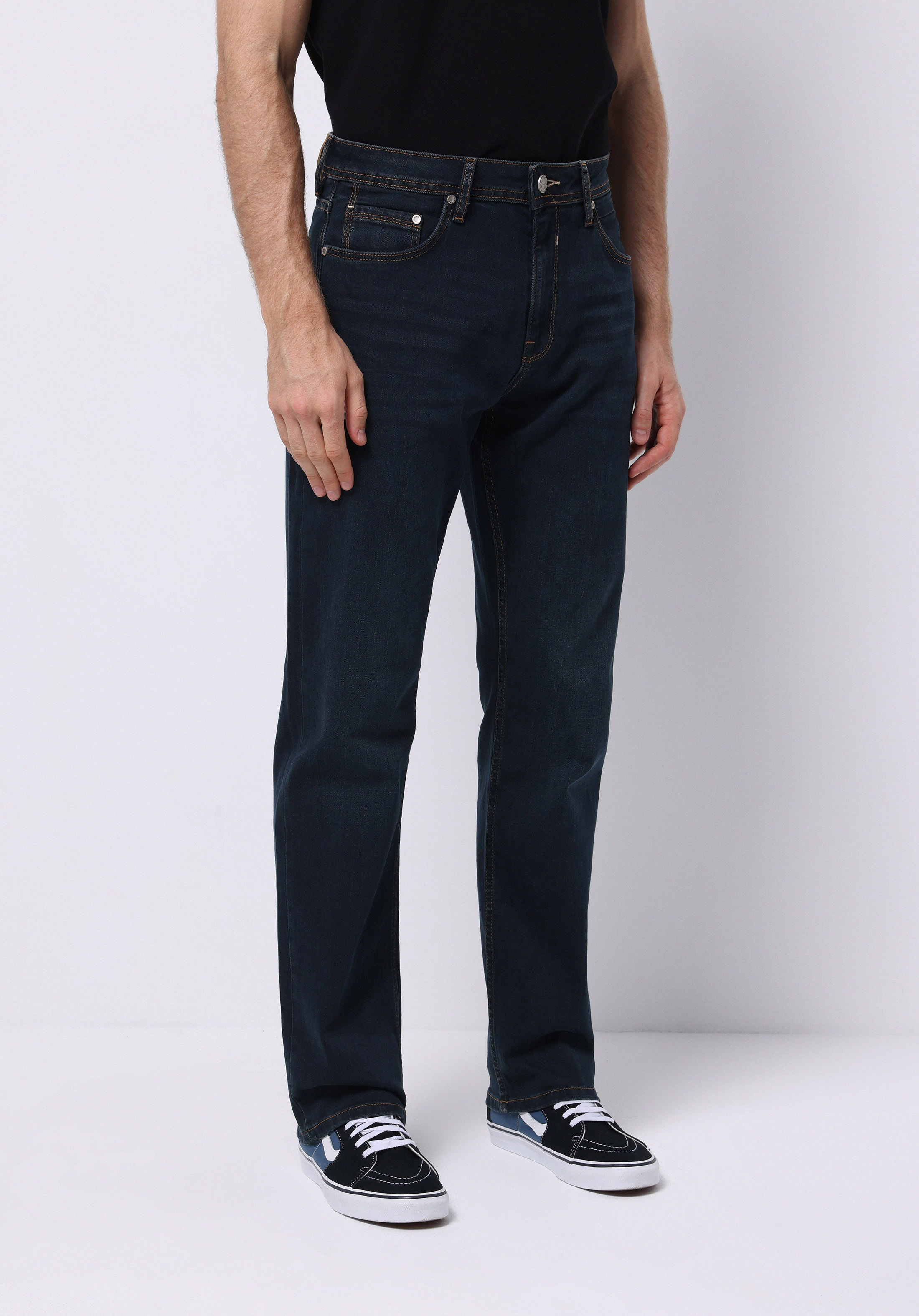 Afișați detalii pentru Pantaloni De Barbati Albastru Inchis Regular Fit 045 David Cl1076018
