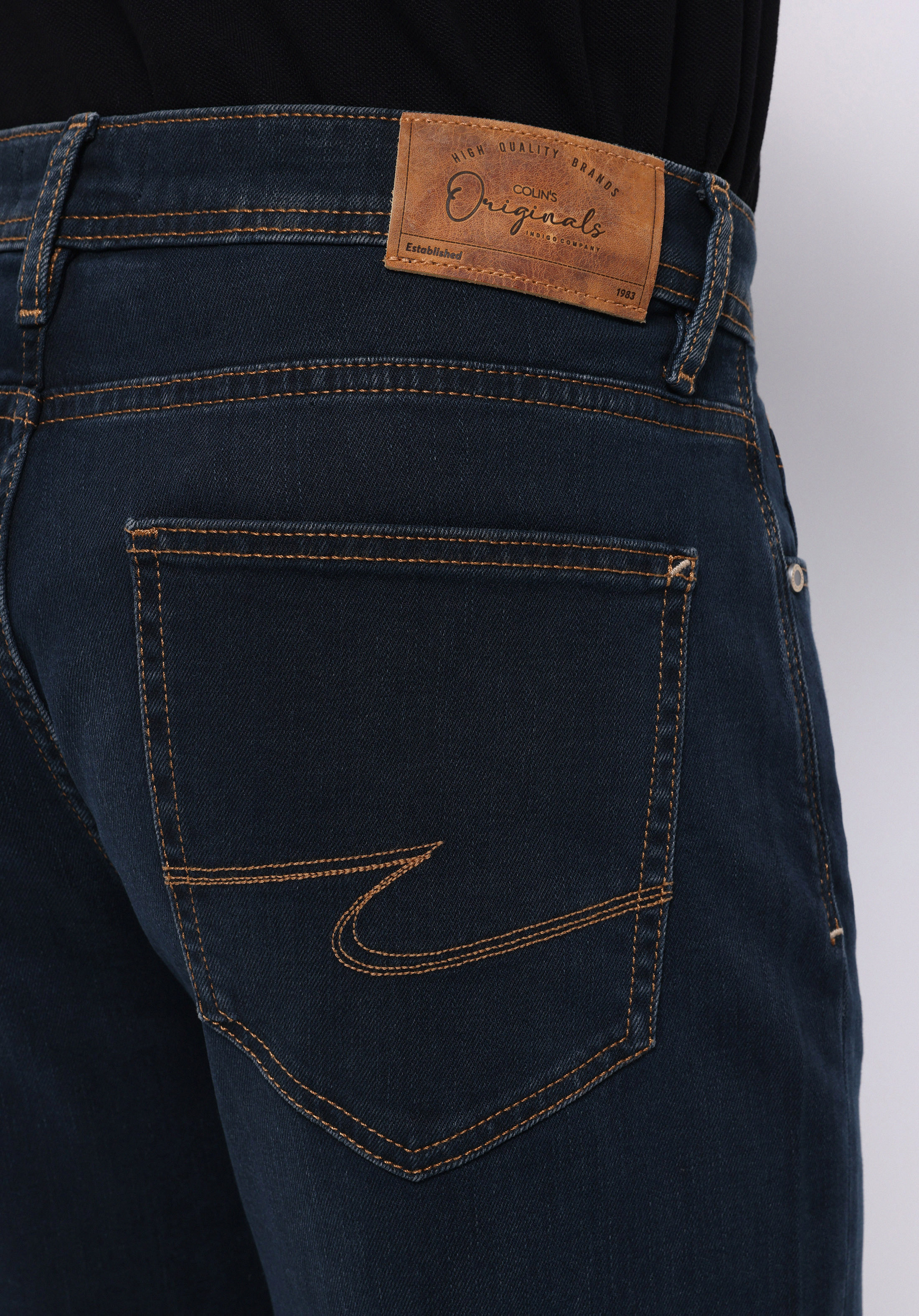 Afișați detalii pentru Pantaloni De Barbati Albastru Inchis Regular Fit 045 David Cl1076018