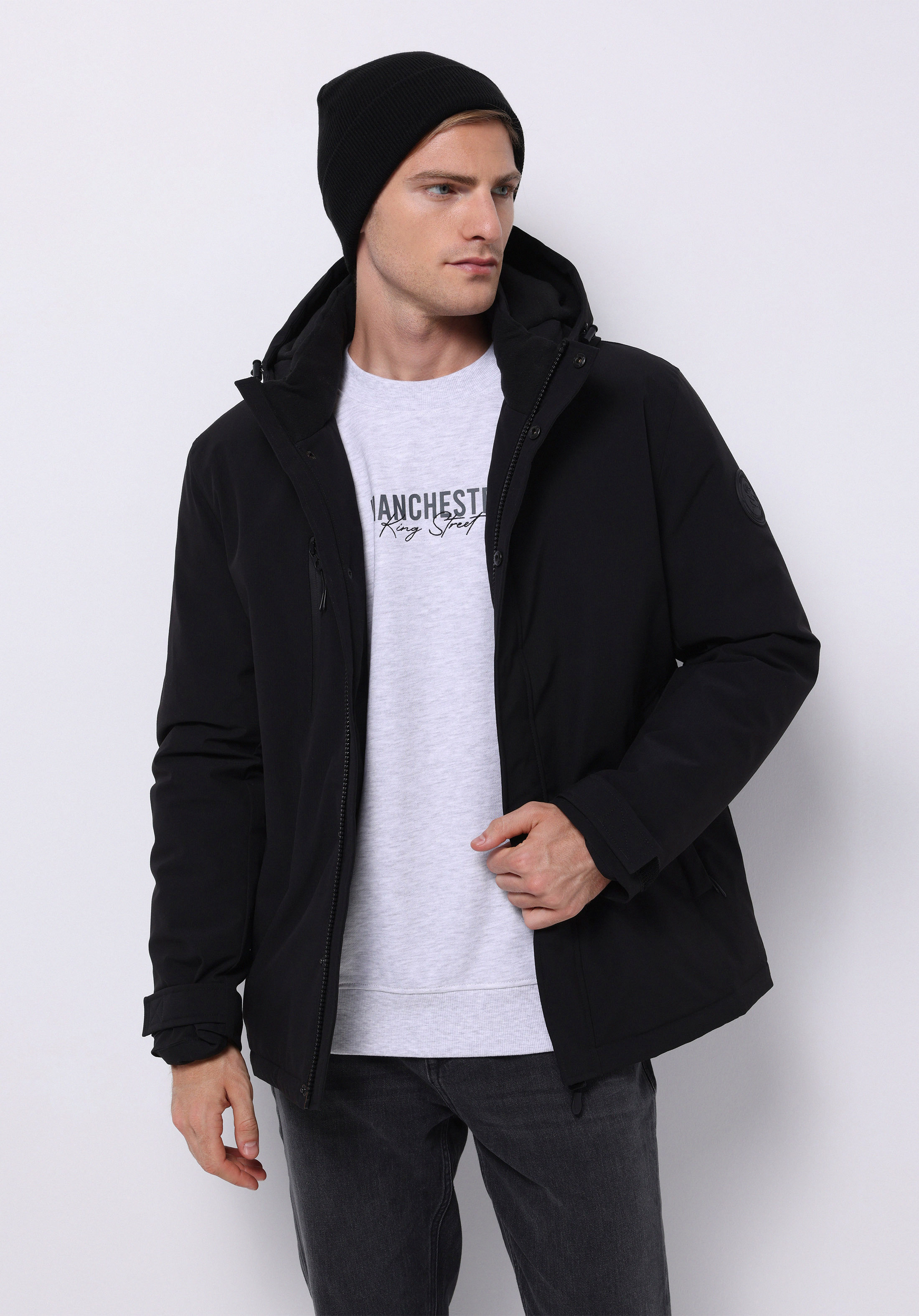 Afișați detalii pentru Jacheta De Barbati Negru Regular Fit  Cl1076382