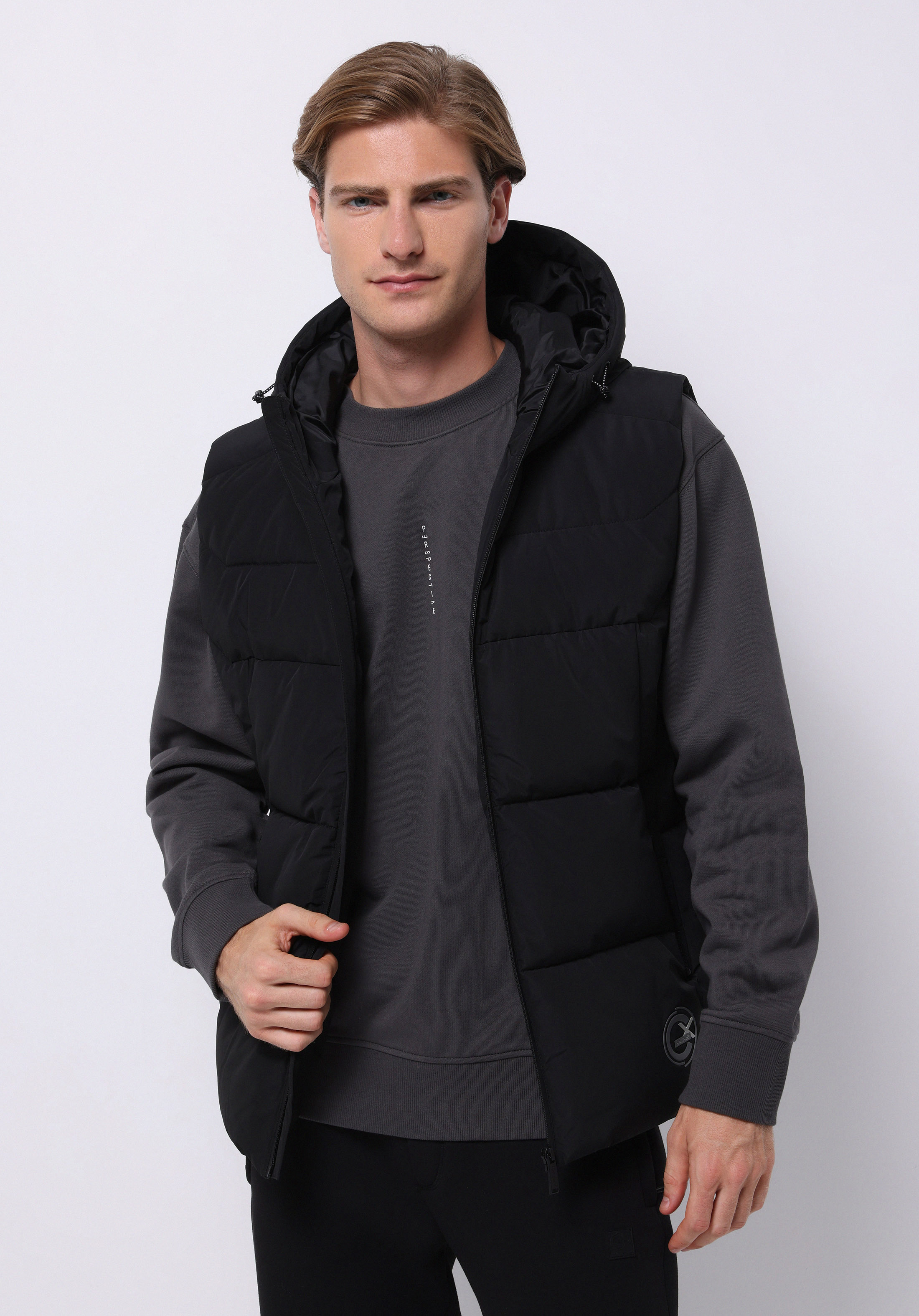 Afișați detalii pentru Vesta De Barbati Negru Slim Fit  Cl1076538