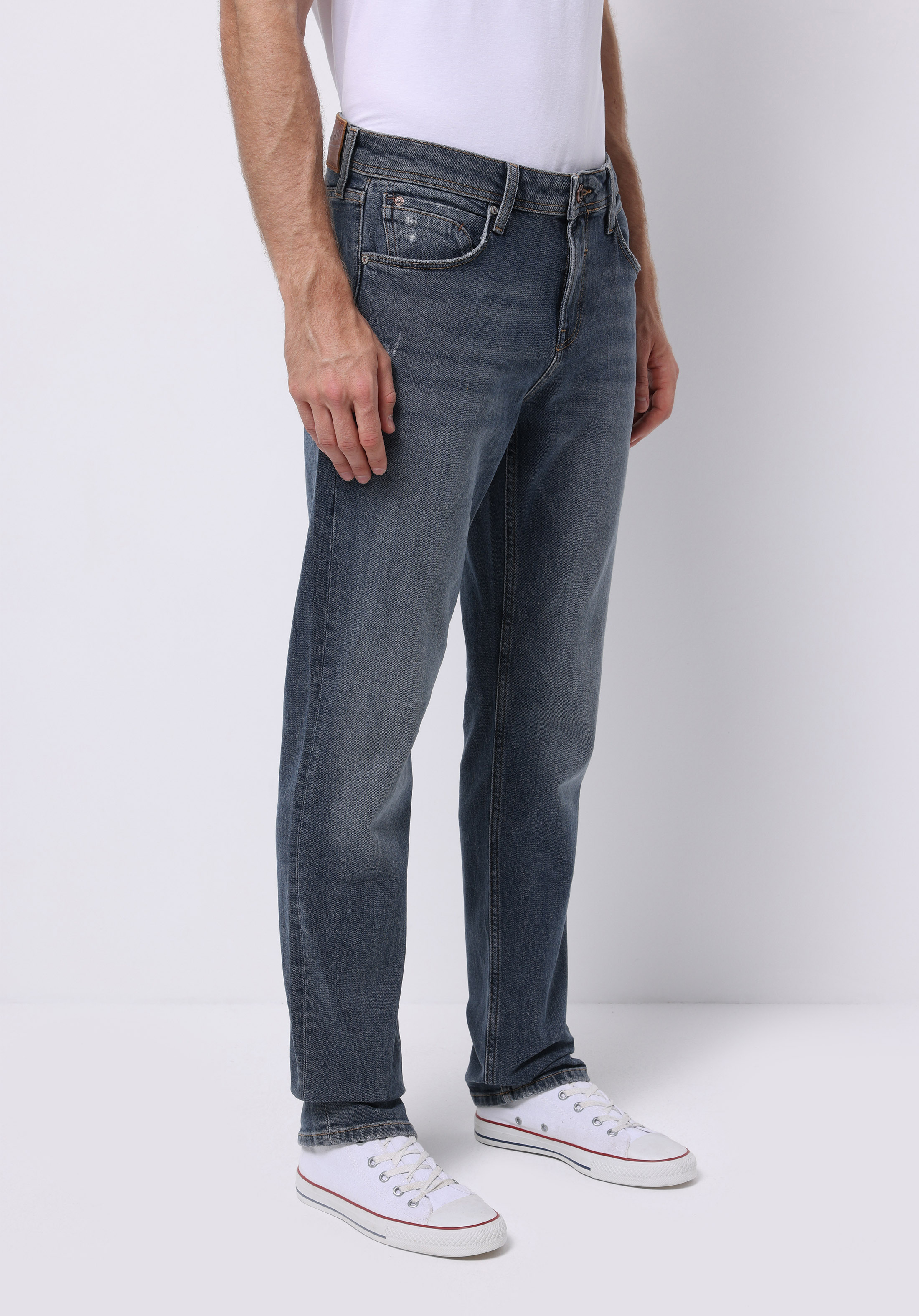 Afișați detalii pentru Pantaloni De Barbati Albastru Straight Fit 044 Karl Cl1076167