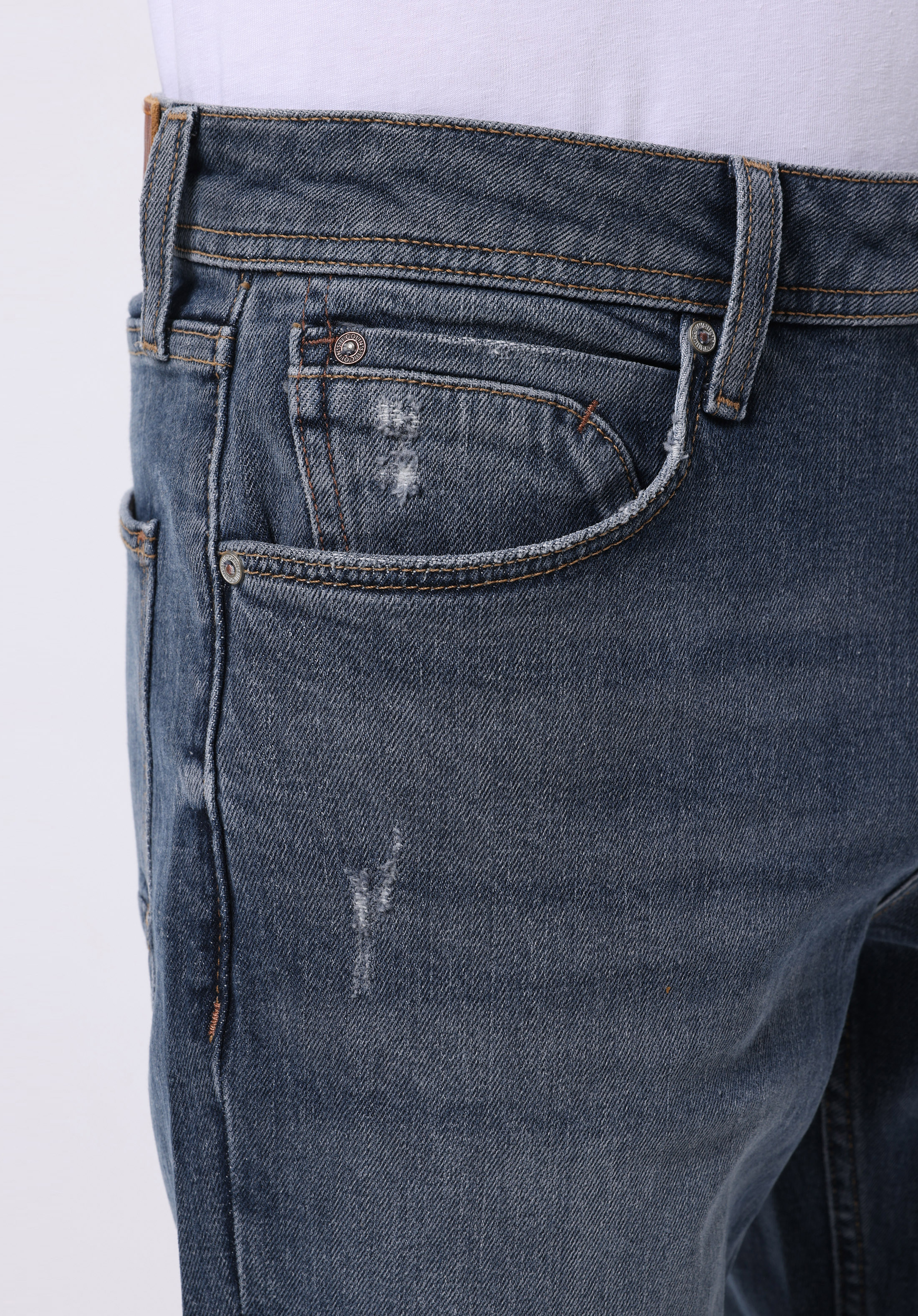 Afișați detalii pentru Pantaloni De Barbati Albastru Straight Fit 044 Karl Cl1076167