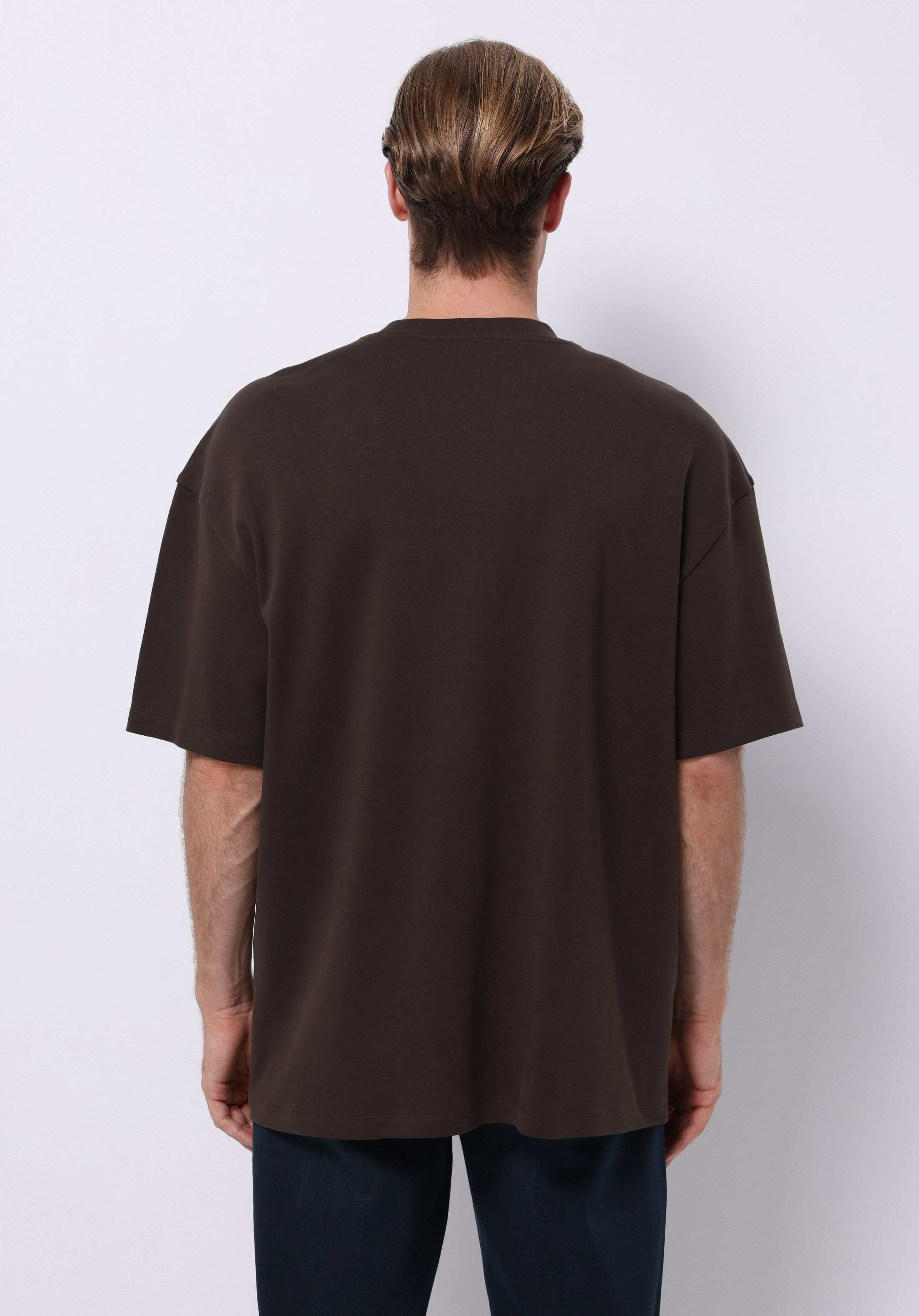 Afișați detalii pentru Tricou Cu Maneca Scurta De Barbati Maro Oversize Fit  Cl1076602