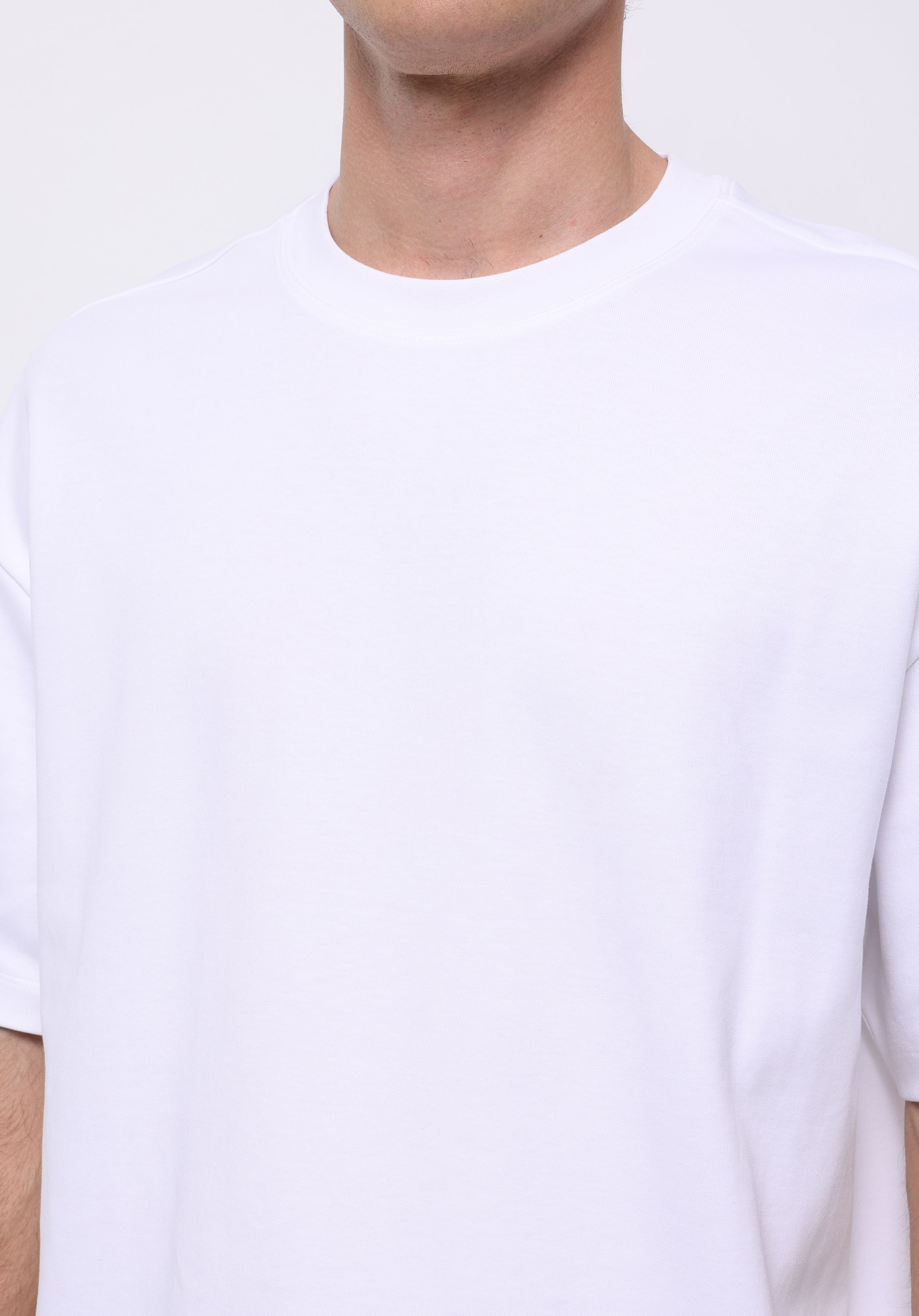 Afișați detalii pentru Tricou Cu Maneca Scurta De Barbati Alb Oversize Fit  Cl1076602