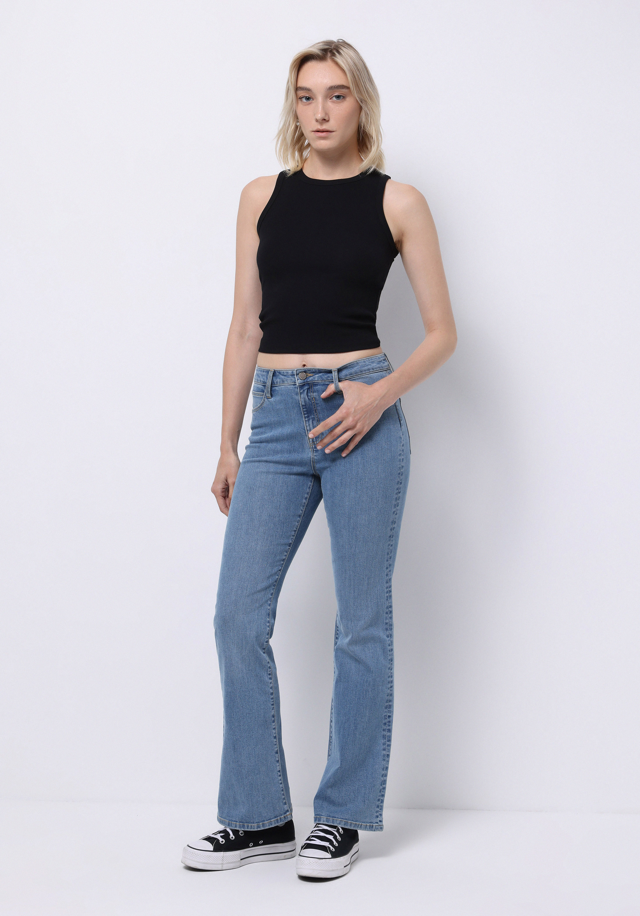 Afișați detalii pentru Pantaloni De Dama Albastru Regular Fit 791 Monica Cl1076750