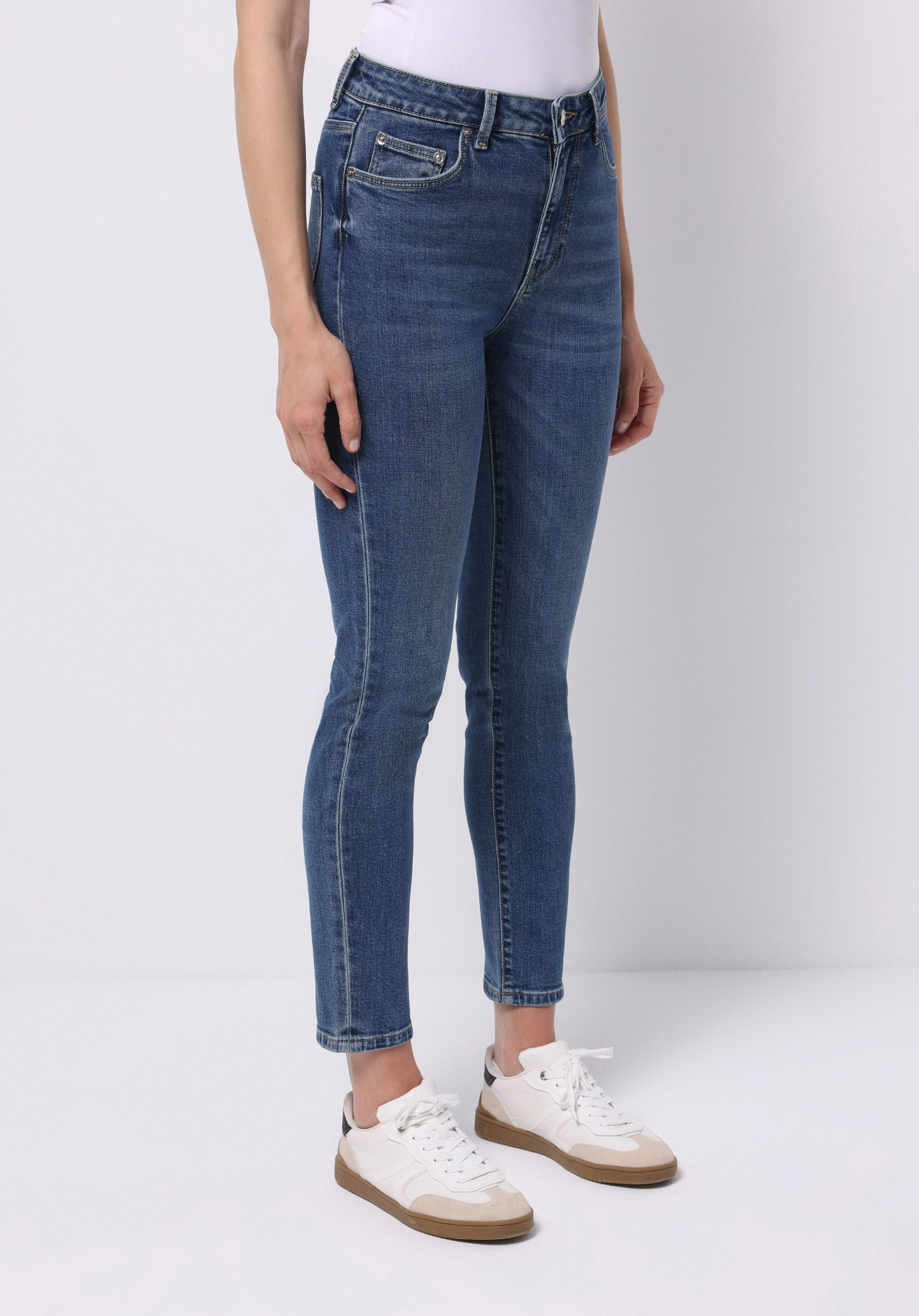 Afișați detalii pentru Pantaloni De Dama Albastru Slim Fit 703 Carla Cl1076856