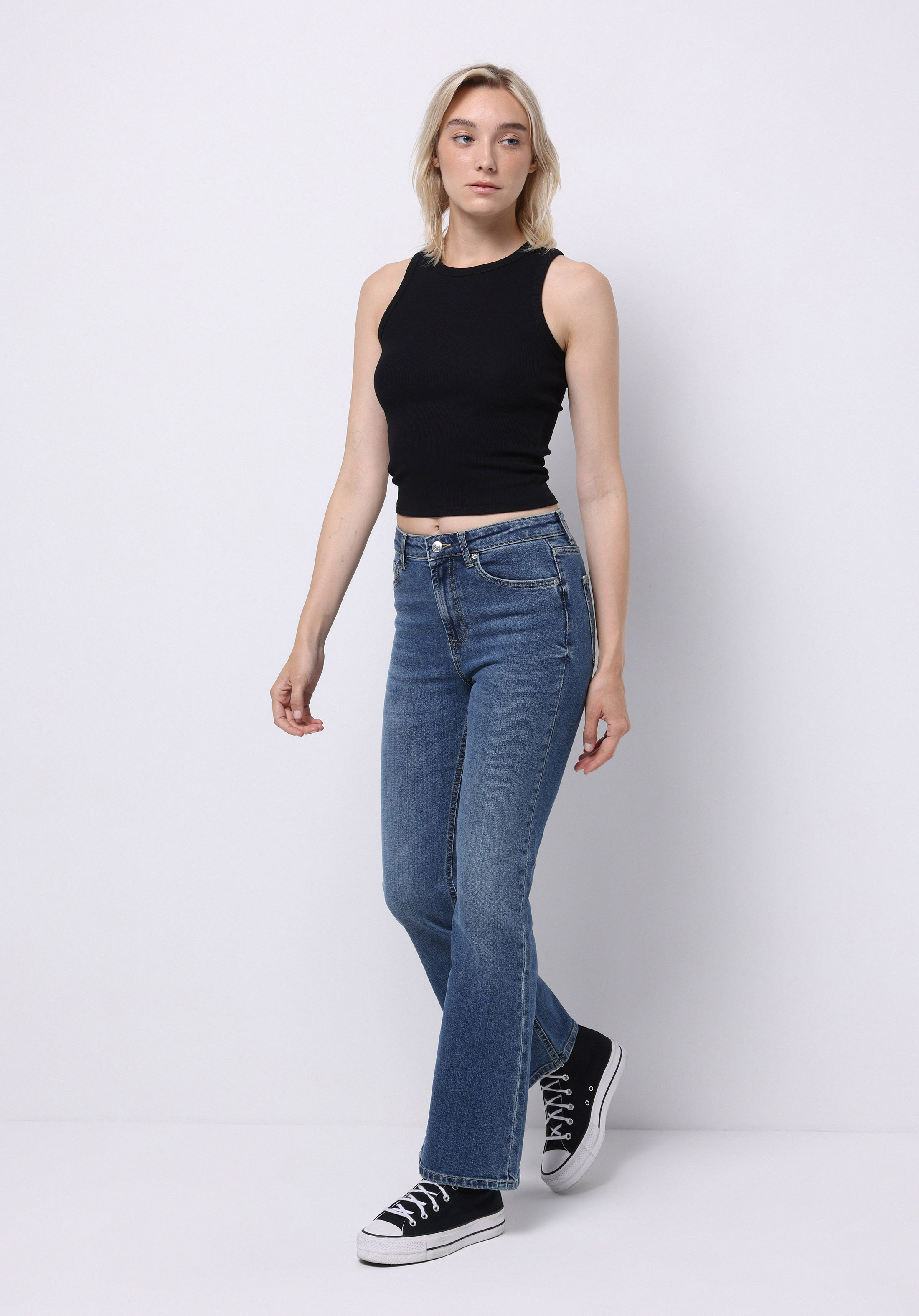 Afișați detalii pentru Pantaloni De Dama Albastru Regular Fit 791 Monica Cl1076857