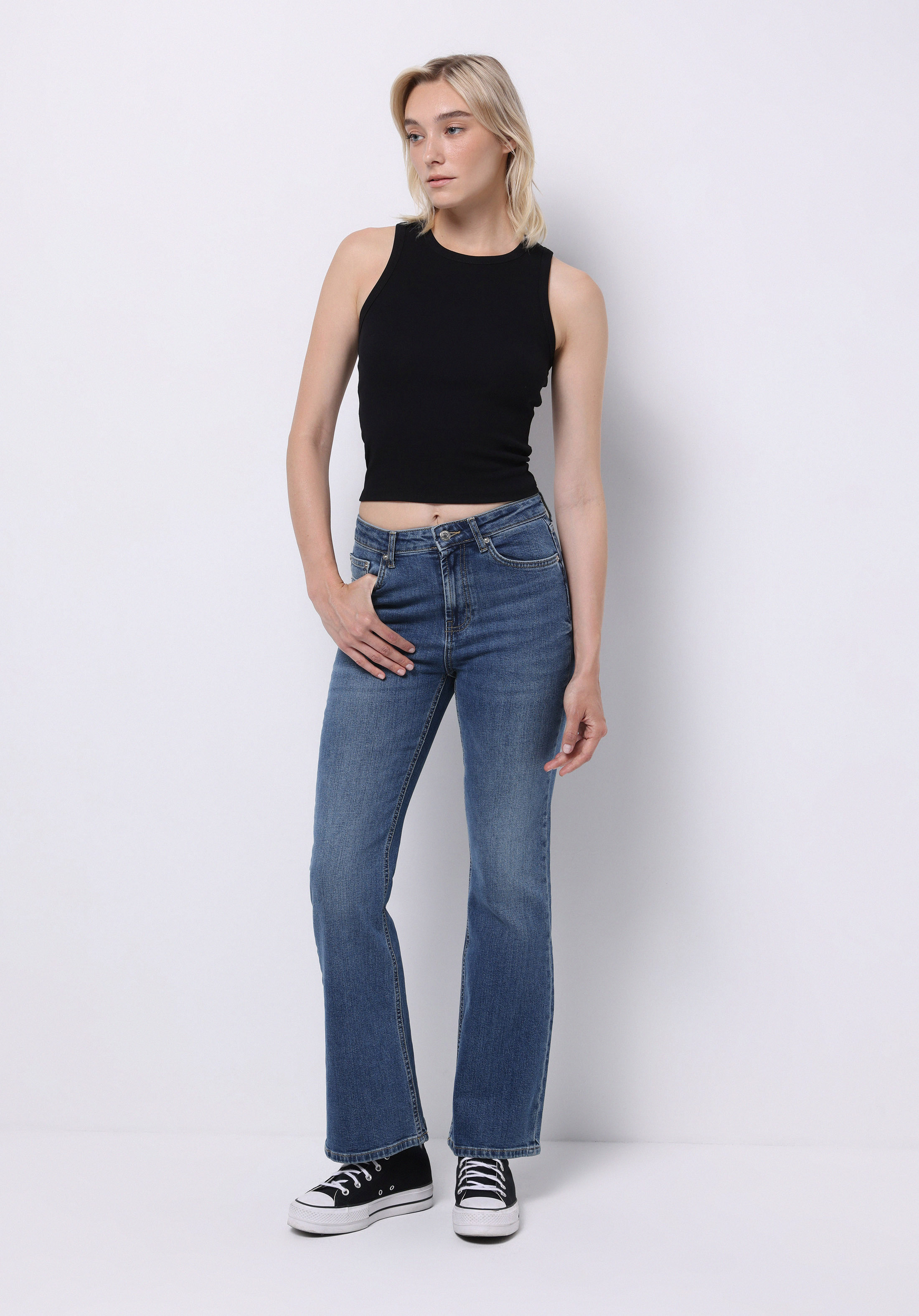 Afișați detalii pentru Pantaloni De Dama Albastru Regular Fit 791 Monica Cl1076857
