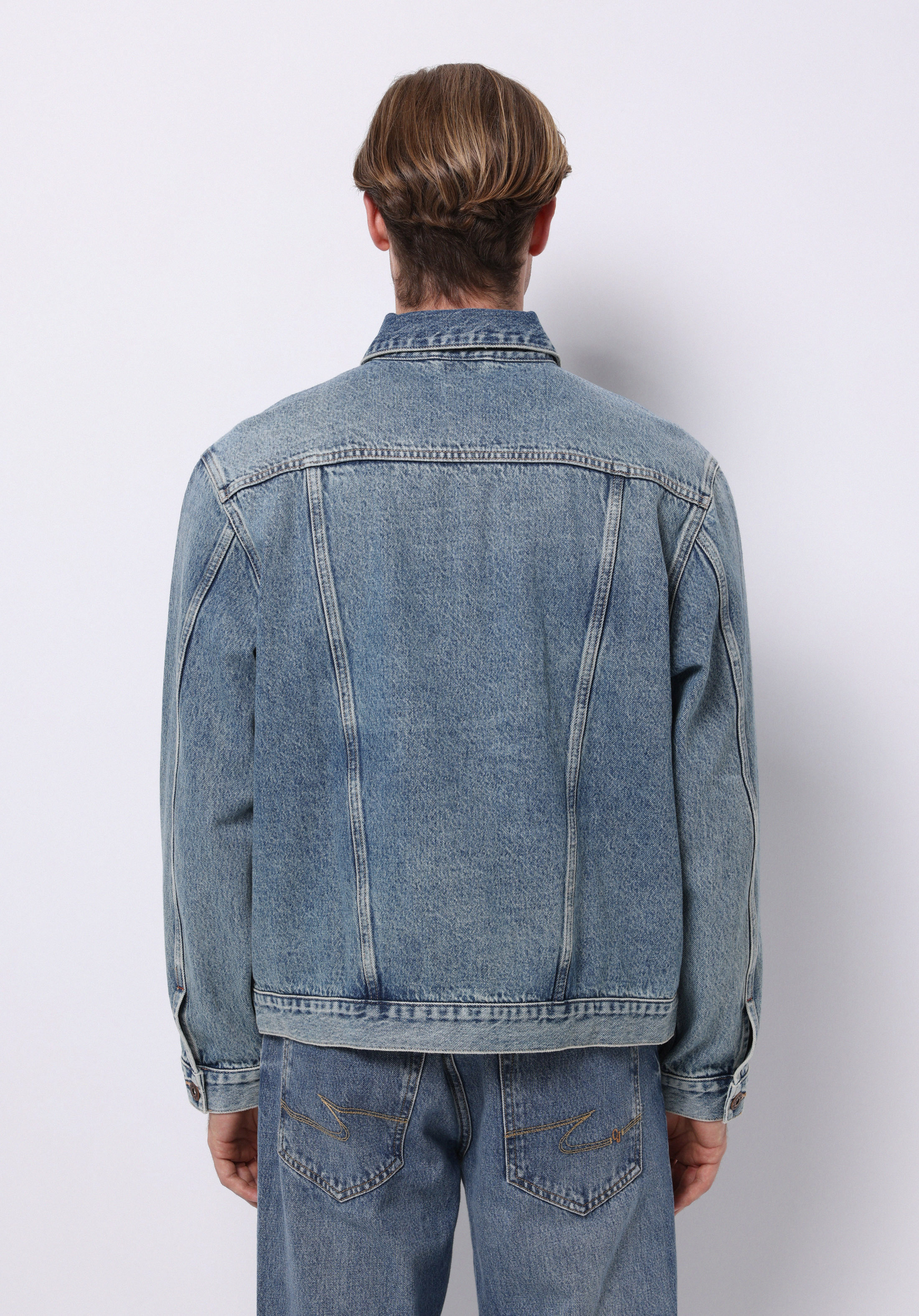 Afișați detalii pentru Jacheta De Barbati Albastru Deschis Oversize Fit  Cl1076176