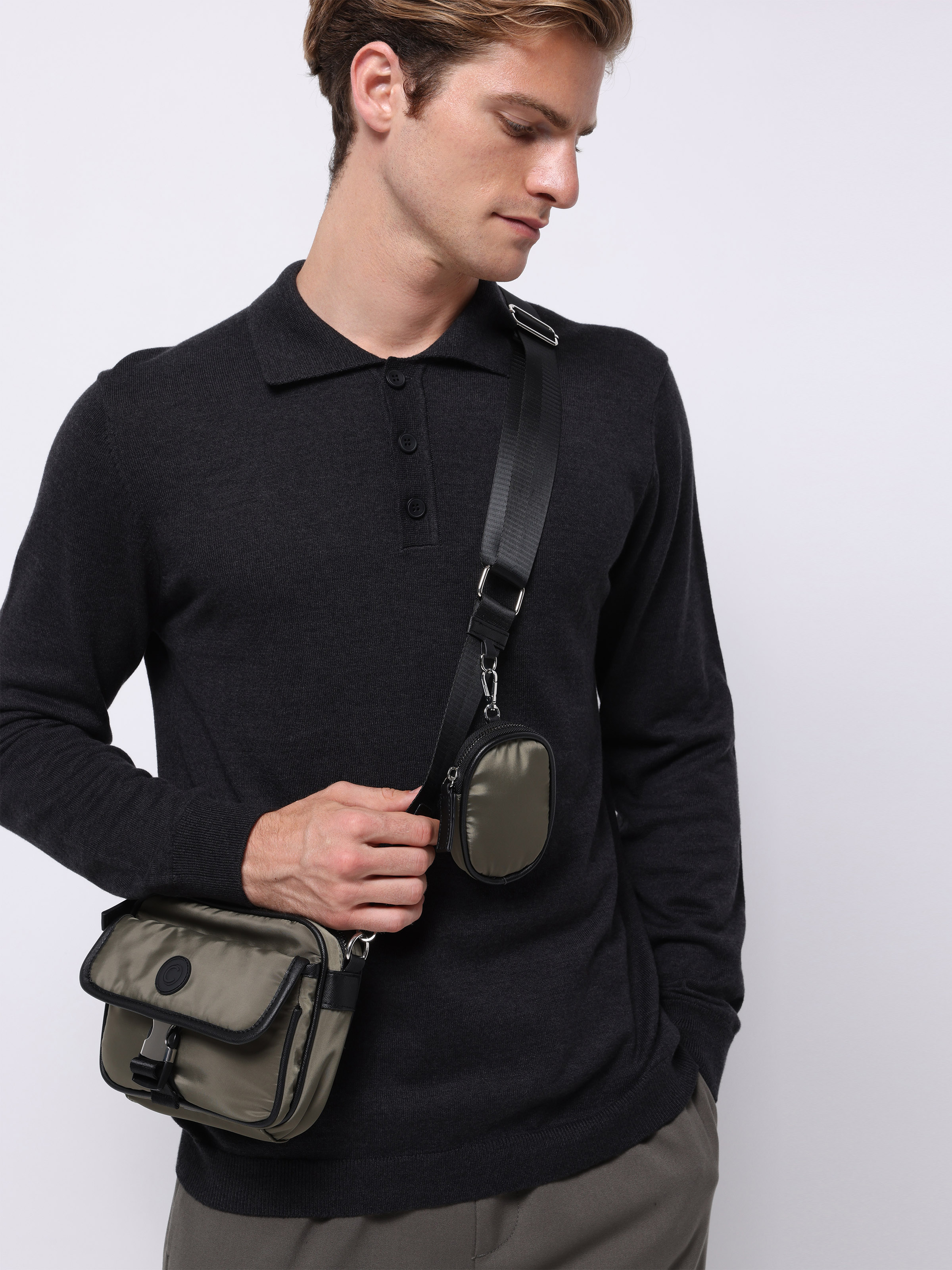 Afișați detalii pentru Geanta De Barbati Kaki Modern Fit  Cl1075928