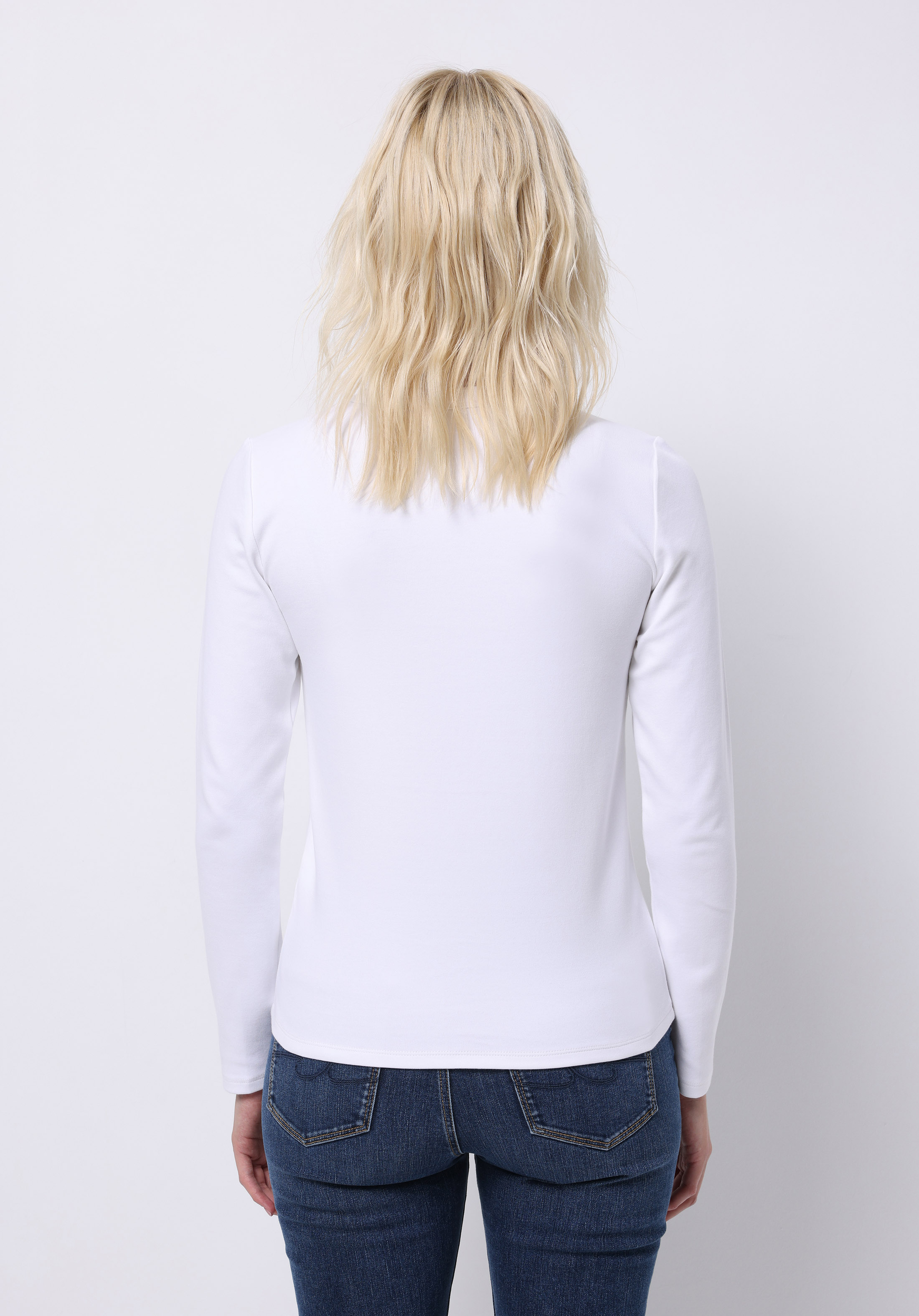 Afișați detalii pentru Tricou Cu Maneca Lunga De Dama Alb Slim Fit  Cl1076452