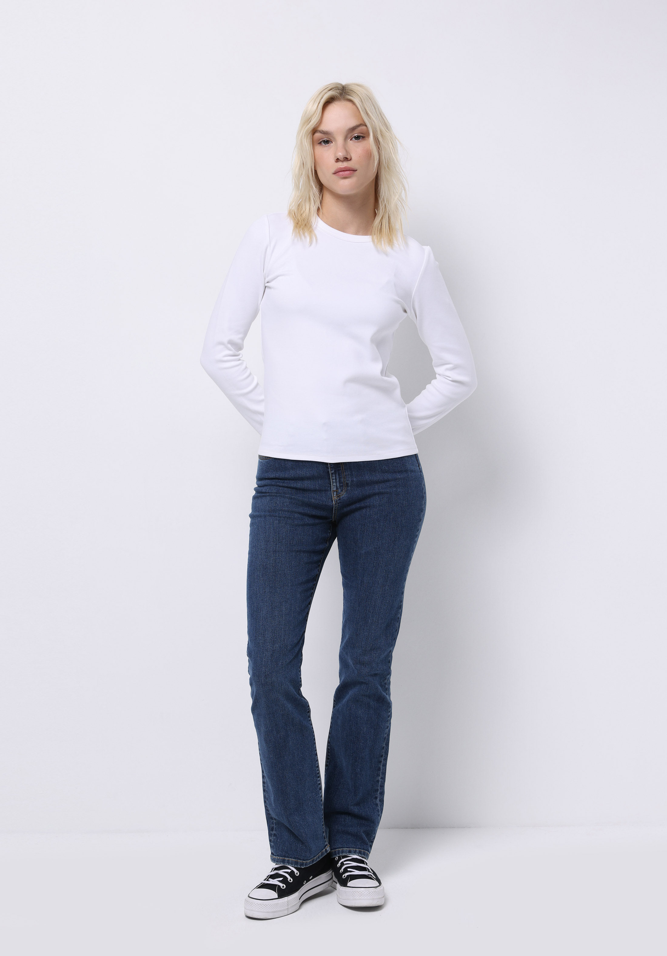 Afișați detalii pentru Tricou Cu Maneca Lunga De Dama Alb Slim Fit  Cl1076452