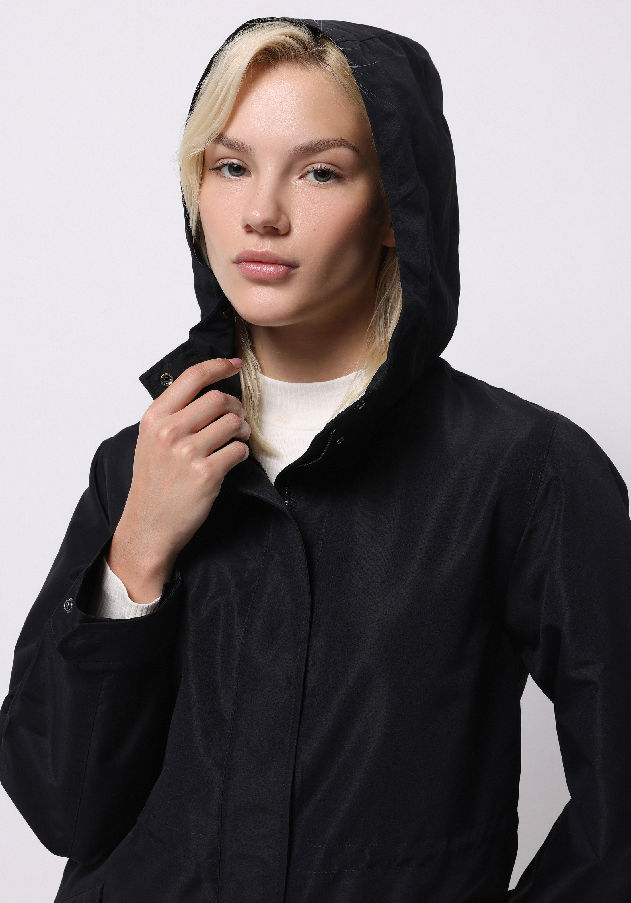 Afișați detalii pentru Jacheta De Ploaıe De Dama Negru Regular Fit  Cl1075673