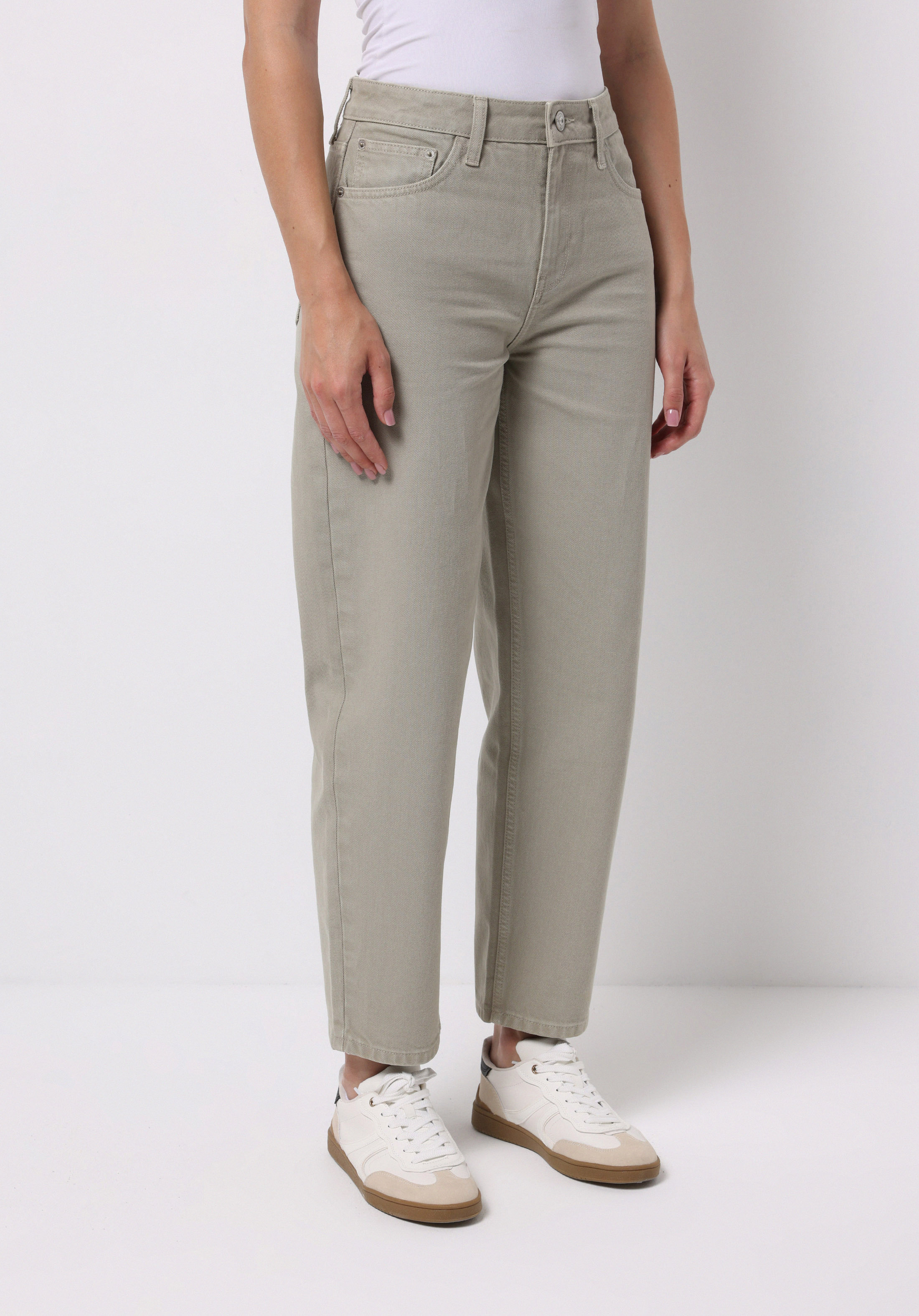 Afișați detalii pentru Pantaloni De Dama Verde Barrel Fit  Cl1076105