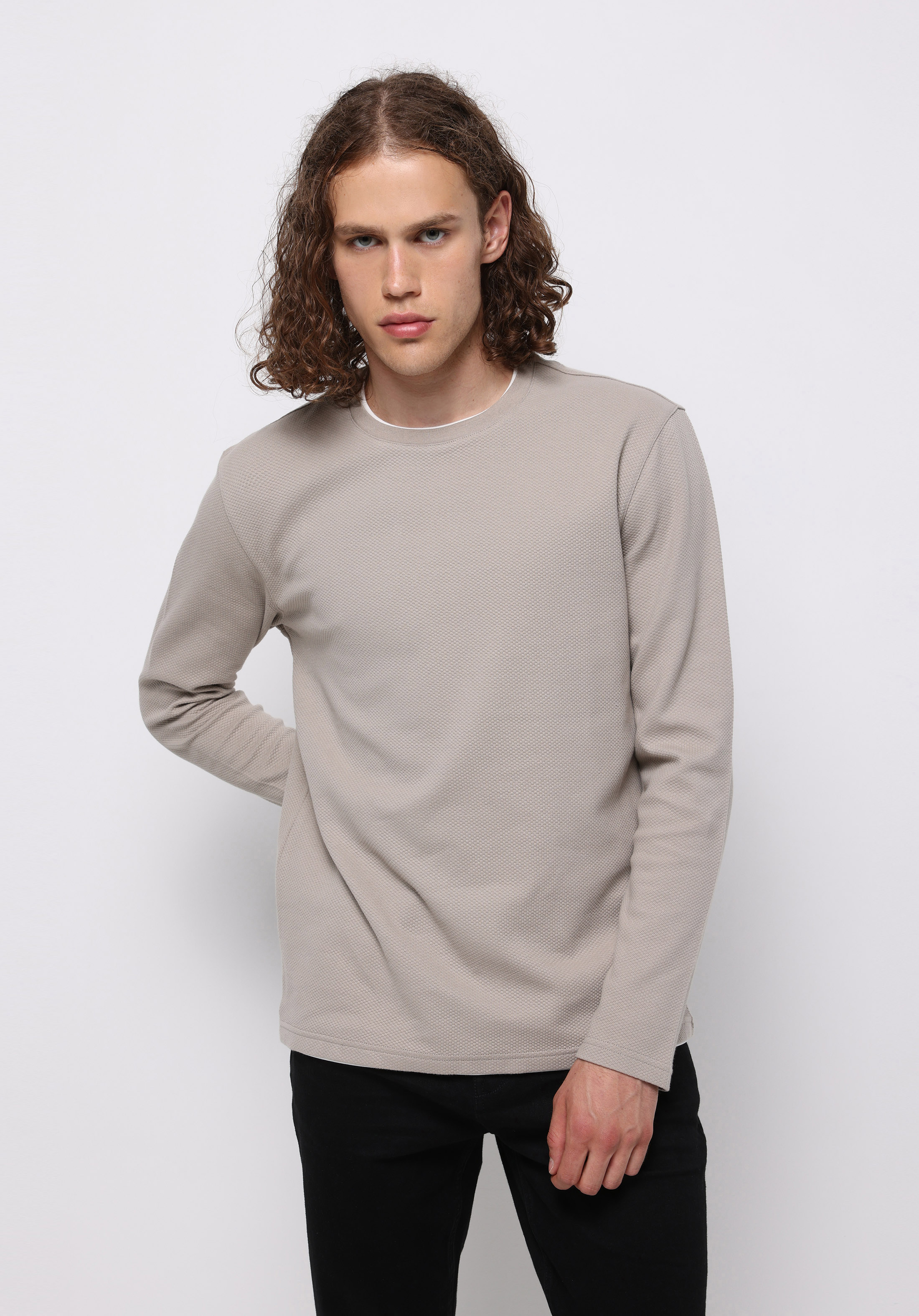 Afișați detalii pentru Tricou Cu Maneca Lunga De Barbati Vizon Regular Fit  Cl1076433