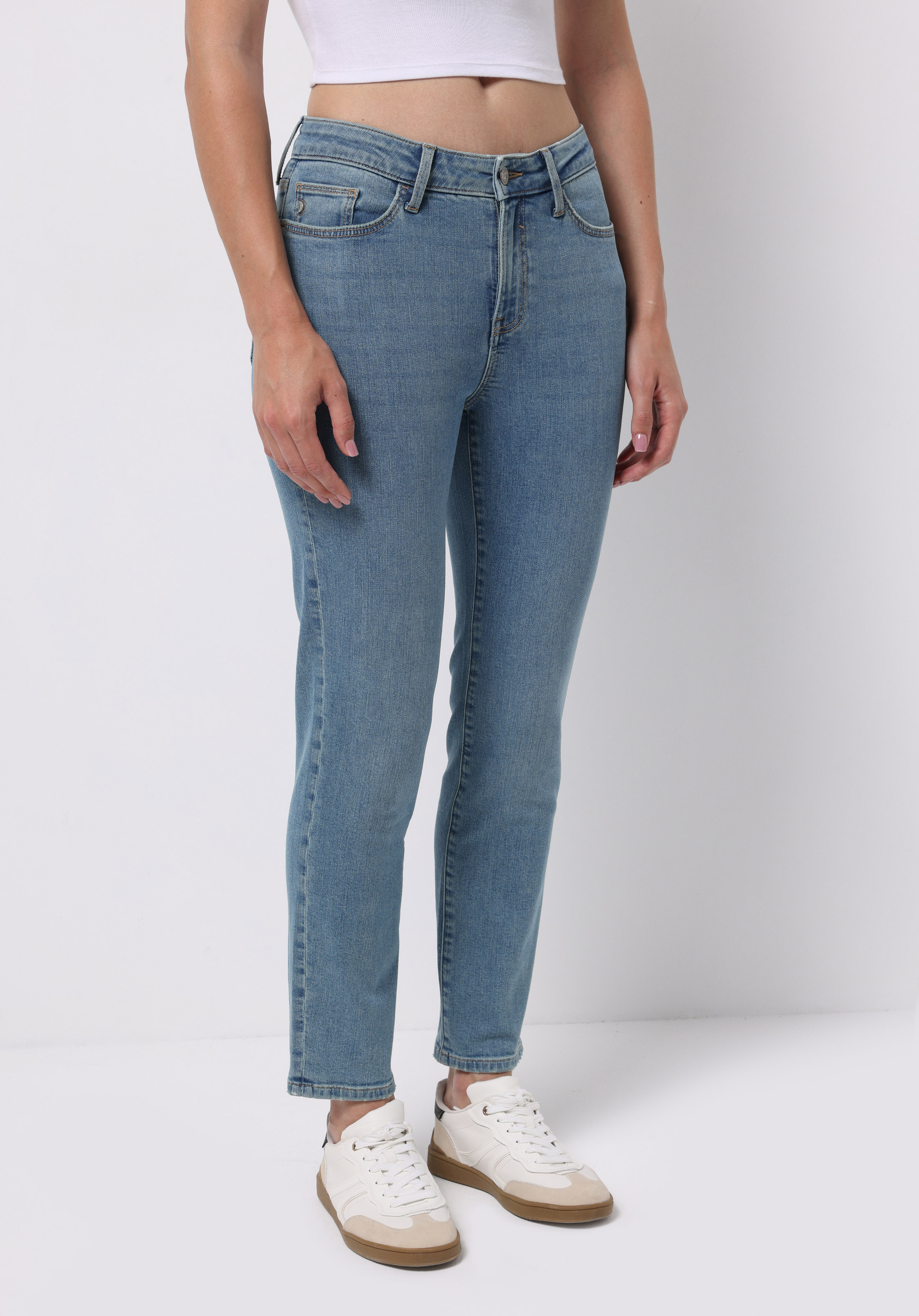 Afișați detalii pentru Pantaloni De Dama Albastru Slim Fit 703 Carla Cl1076571