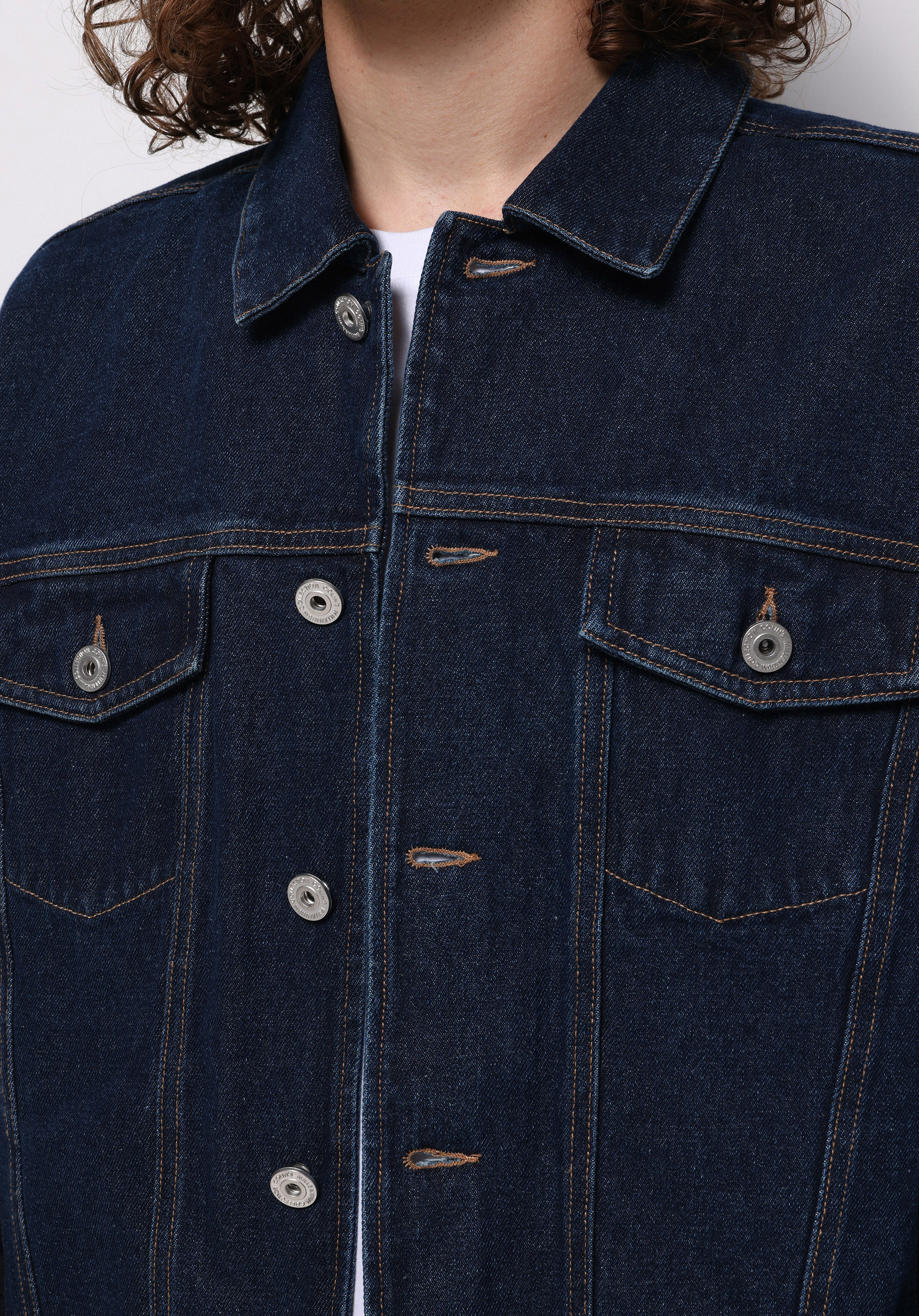 Afișați detalii pentru Jacheta De Barbati Albastru Inchis Oversize Fit  Cl1076080