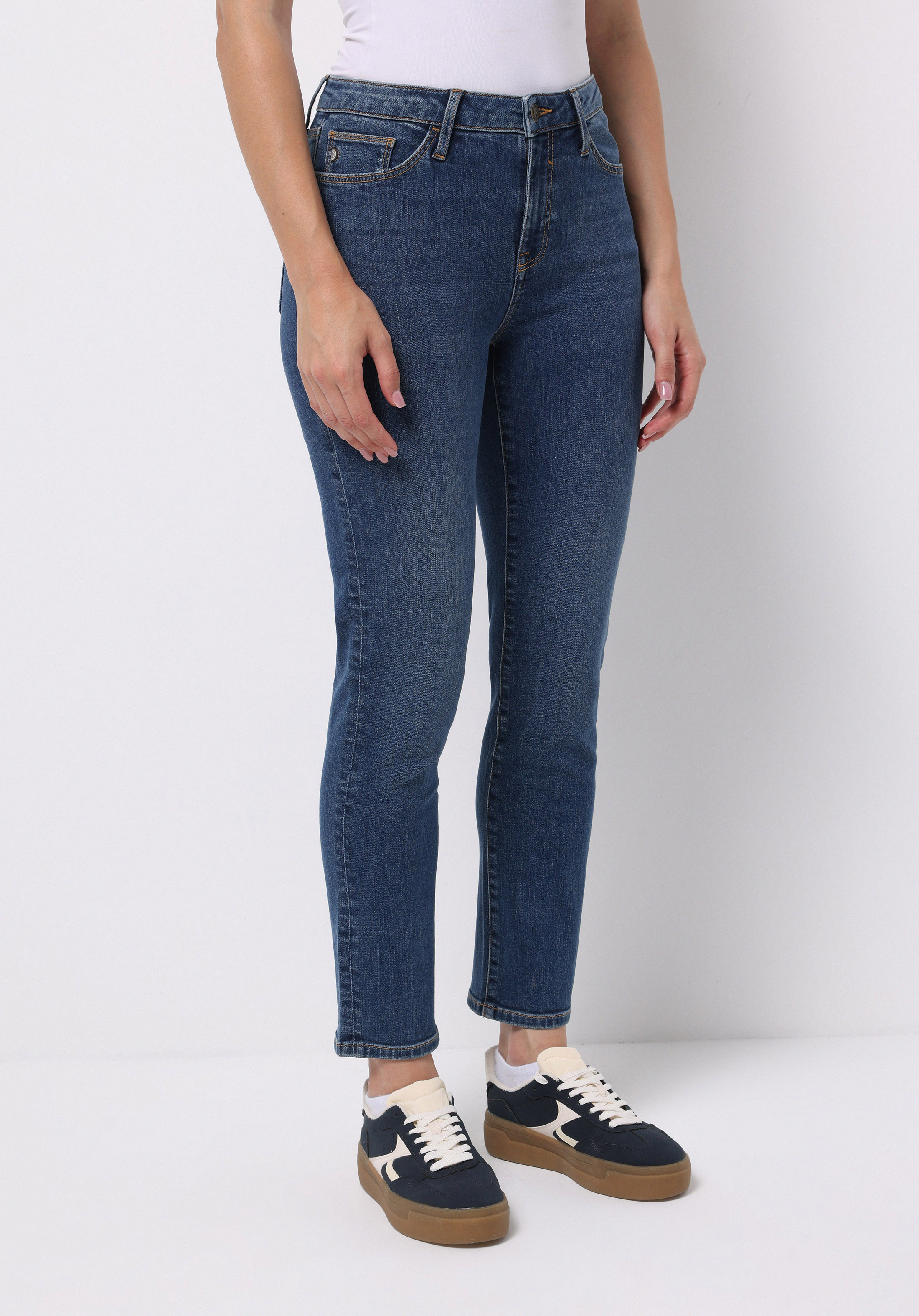 Afișați detalii pentru Pantaloni De Dama Albastru Slim Fit 703 Carla Cl1076570